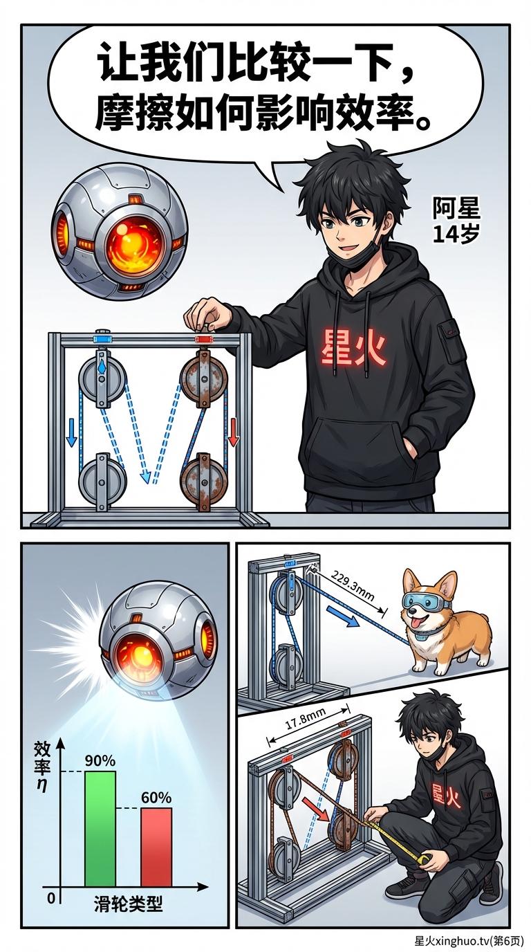 滑轮组省力不省功原理与机械效率计算详解 | 物理力学教学 - 第 6 页