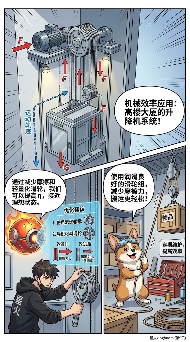 滑轮组省力不省功原理与机械效率计算详解 | 物理力学教学 - 第 9 页