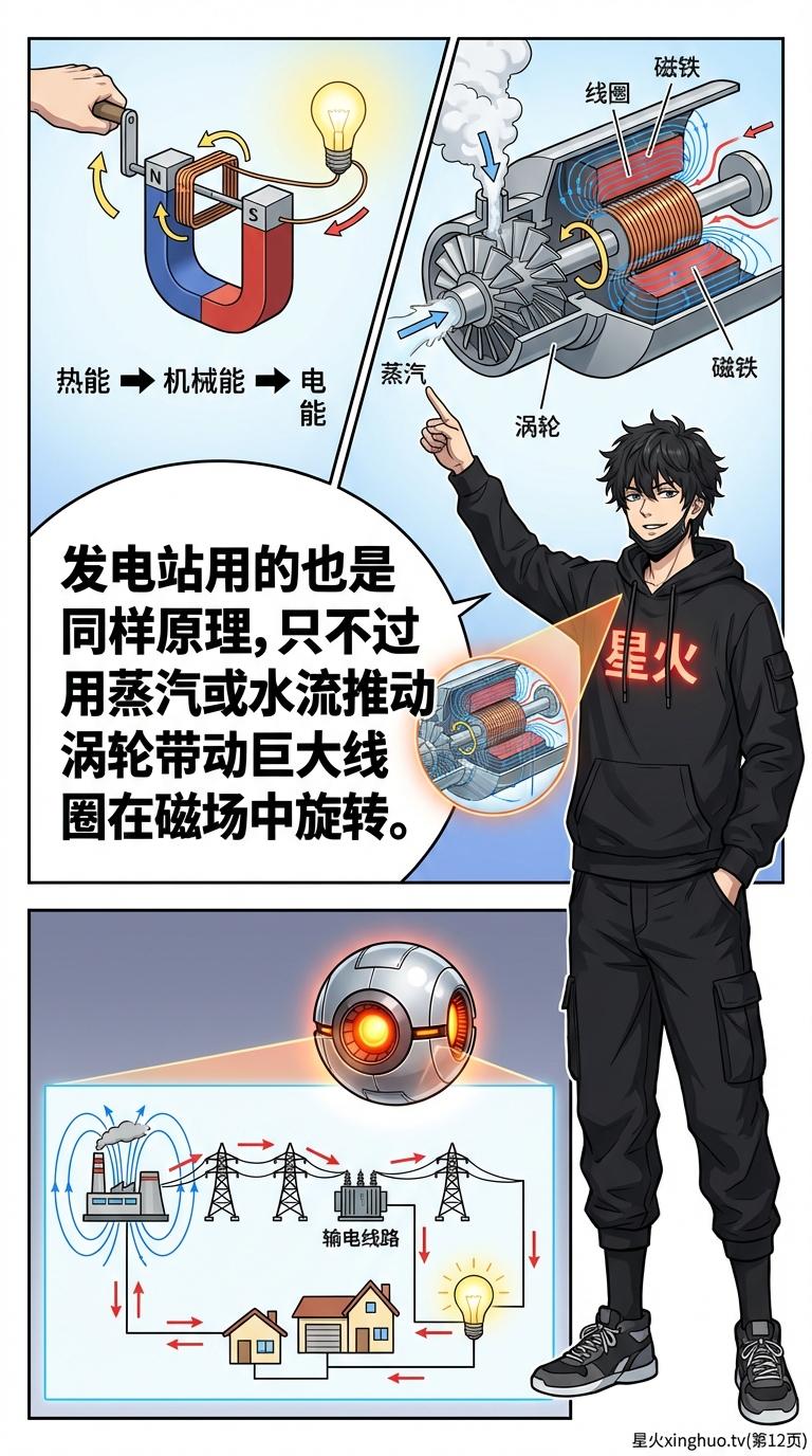 发电机原理详解：法拉第电磁感应定律与能量转换过程 | 物理教学 - 第 12 页