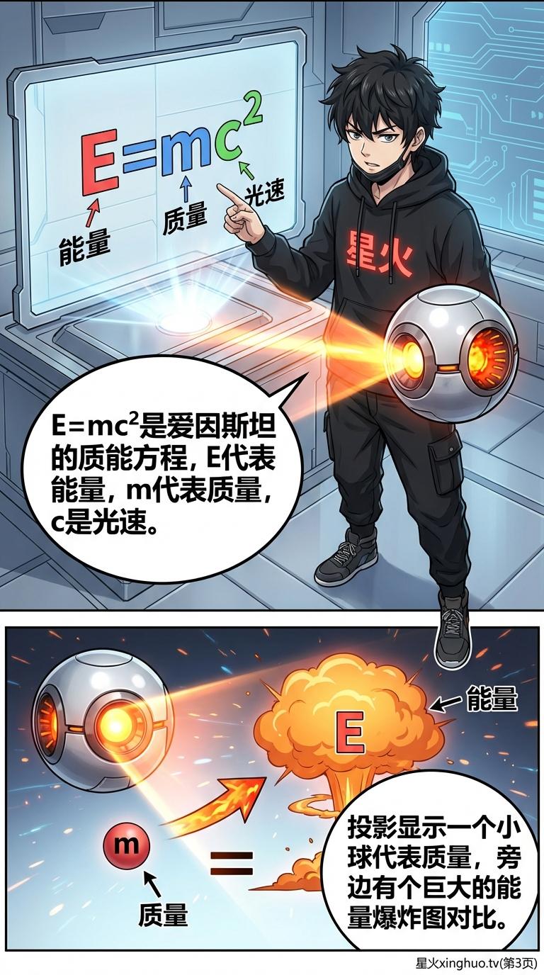 核能与质能方程详解：从爱因斯坦公式E=mc²到原子弹原理 | 漫画物理教学 - 第 3 页