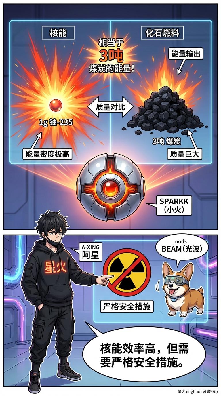 核能与质能方程详解：从爱因斯坦公式E=mc²到原子弹原理 | 漫画物理教学 - 第 9 页