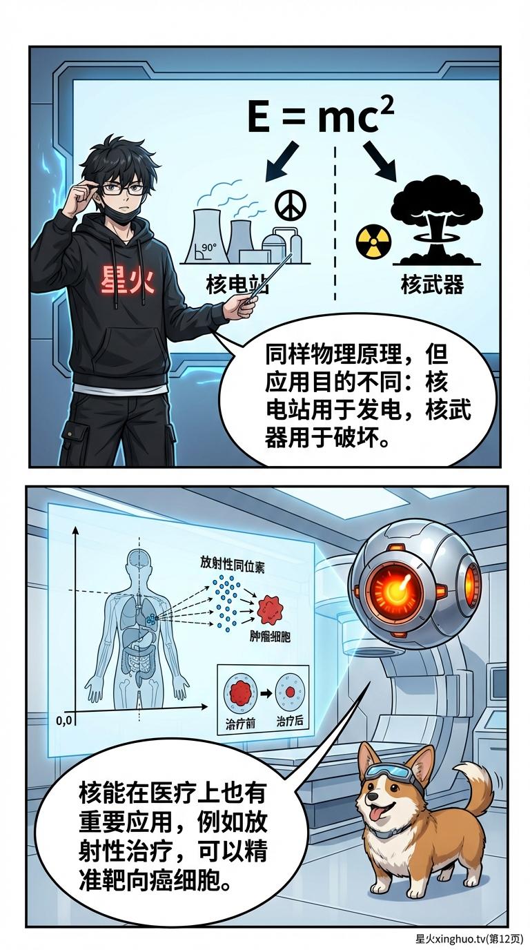 核能与质能方程详解：从爱因斯坦公式E=mc²到原子弹原理 | 漫画物理教学 - 第 12 页