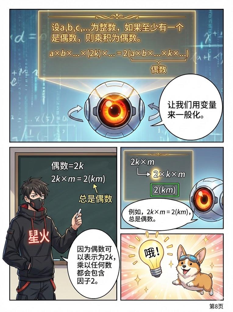 乘法奇偶规律详解：有偶则偶 | 小学数学漫画教学 - 第 8 页