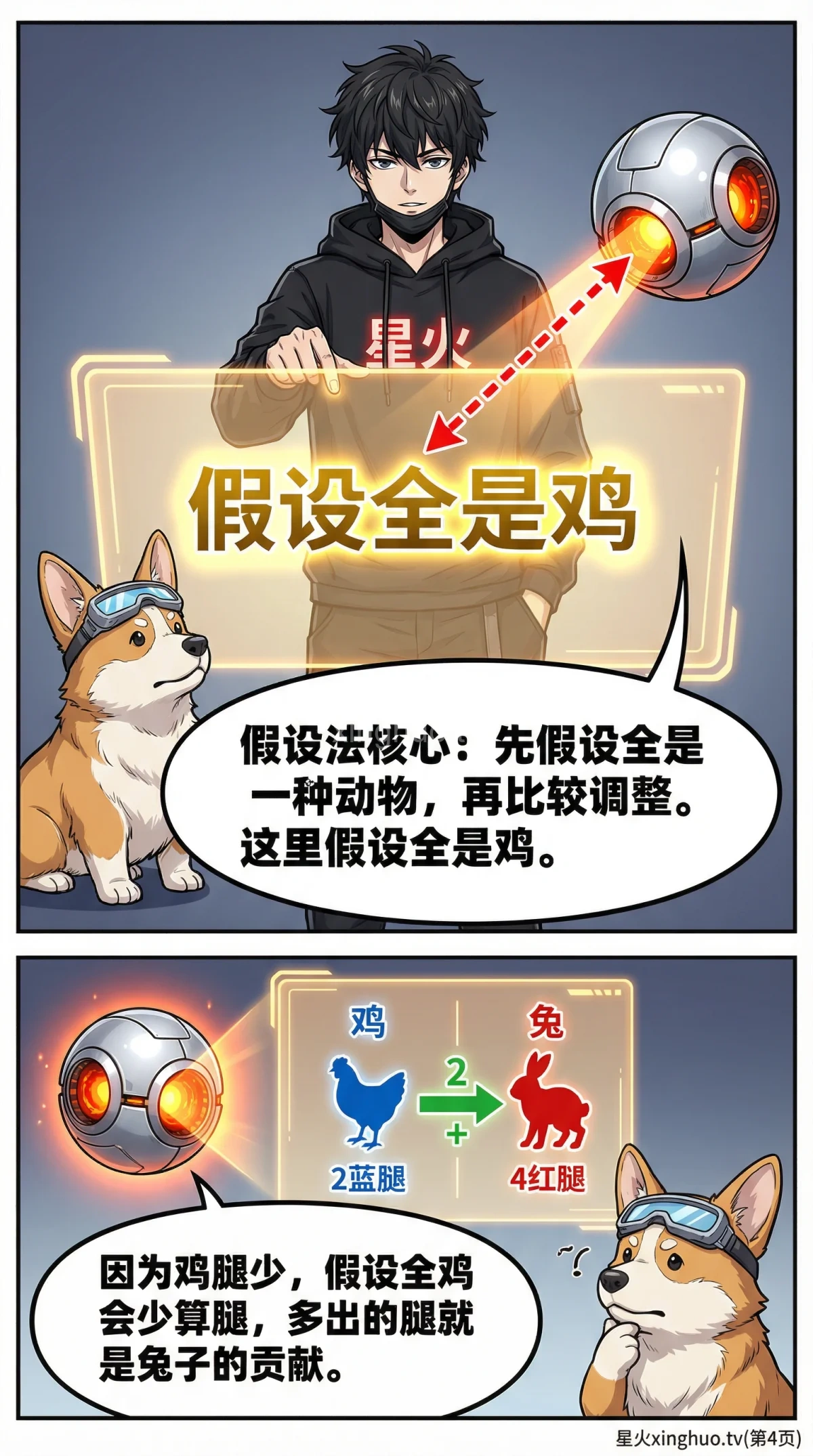 鸡兔同笼问题解法：假设法解题步骤详解与练习题 - 第 4 页