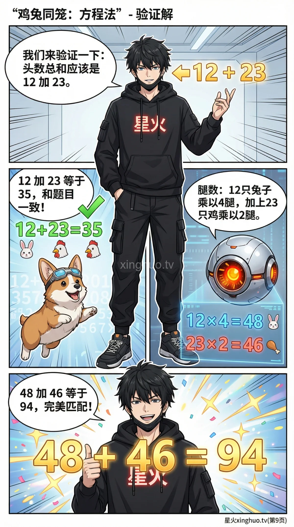 鸡兔同笼问题解法详解：二元一次方程步骤与练习题 | 数学应用题 - 第 8 页