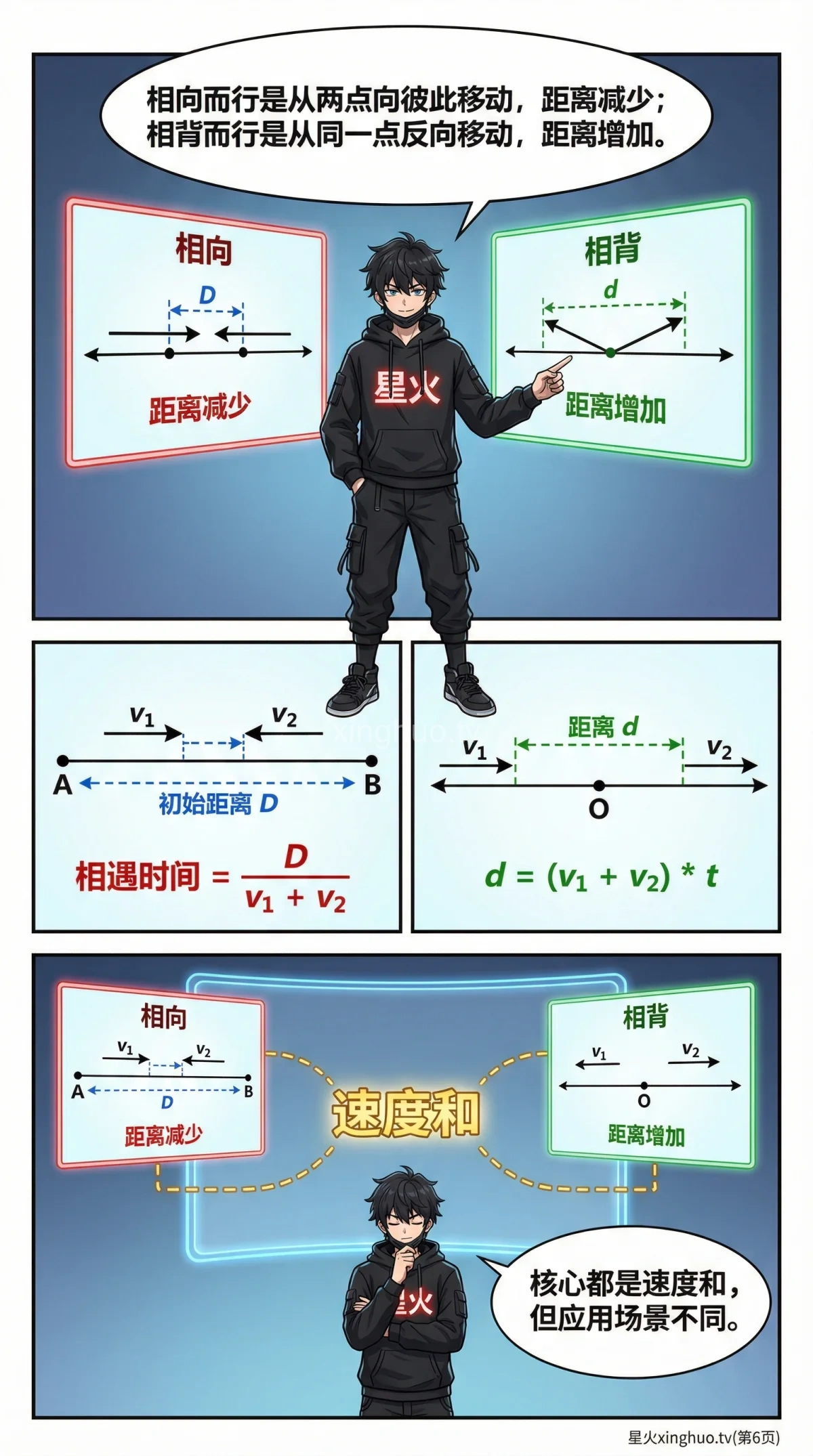 相背而行行程问题：核心公式、解题步骤与练习题详解 | 小学数学应用题 - 第 6 页