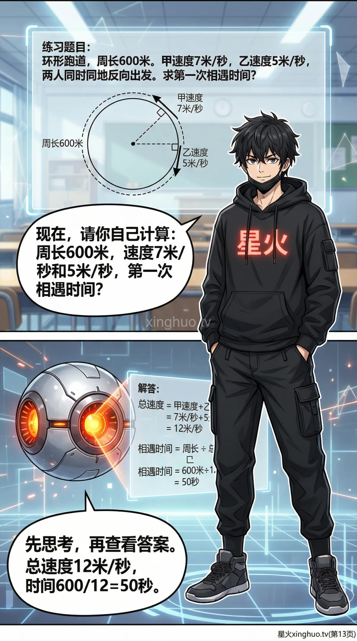 环形跑道相向相遇问题详解：核心公式、解题步骤与例题（小学数学应用题） - 第 12 页