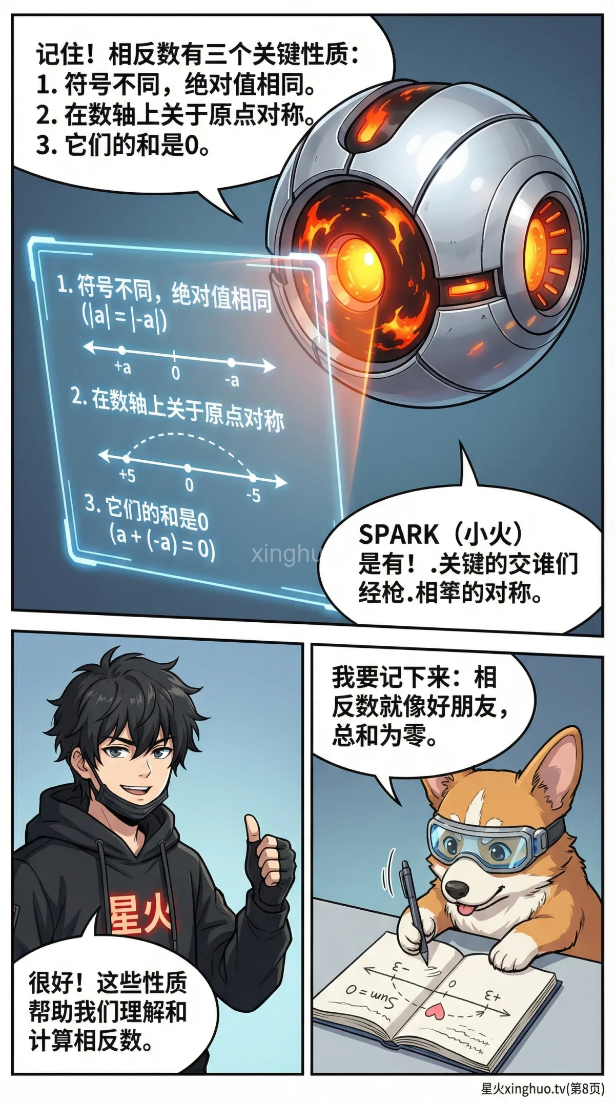 相反数详解：概念、数轴图示与练习题（含答案） | 初中数学 - 第 8 页