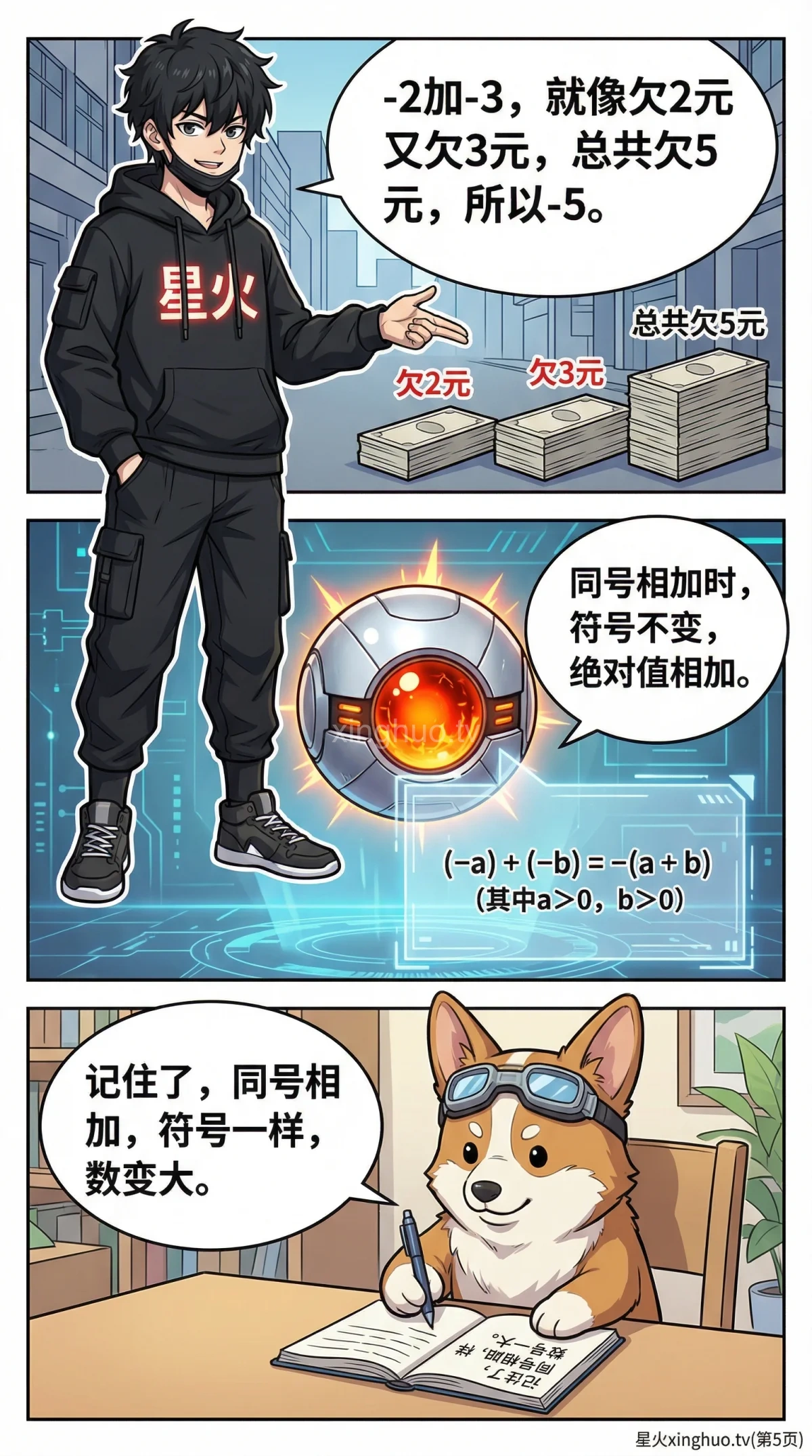 有理数加法法则详解：同号与异号运算规则及例题解析 - 第 5 页