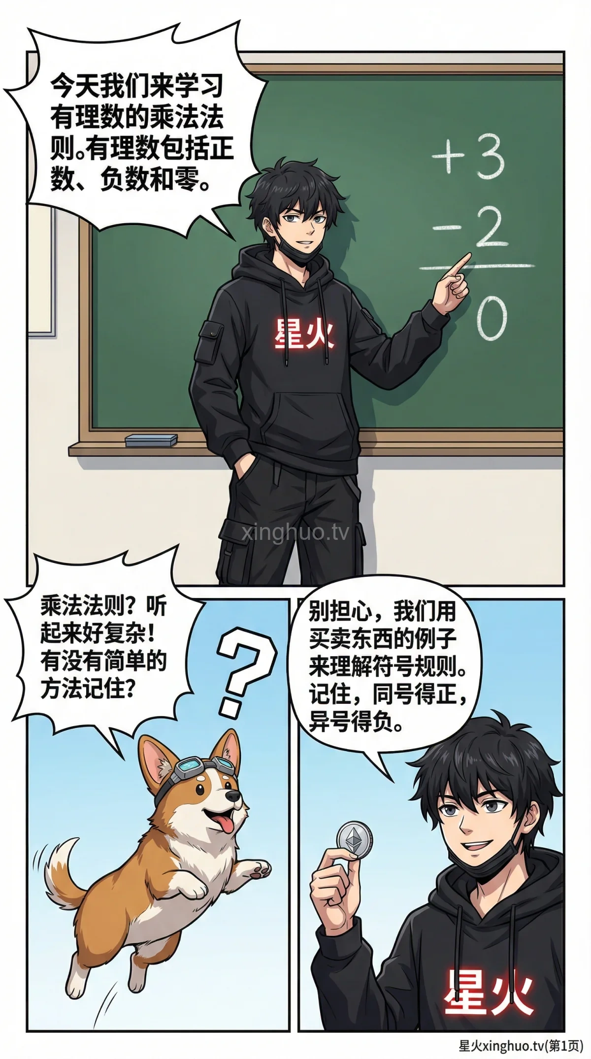 有理数乘法法则详解：正负数相乘规则与计算方法教学 - 第 1 页