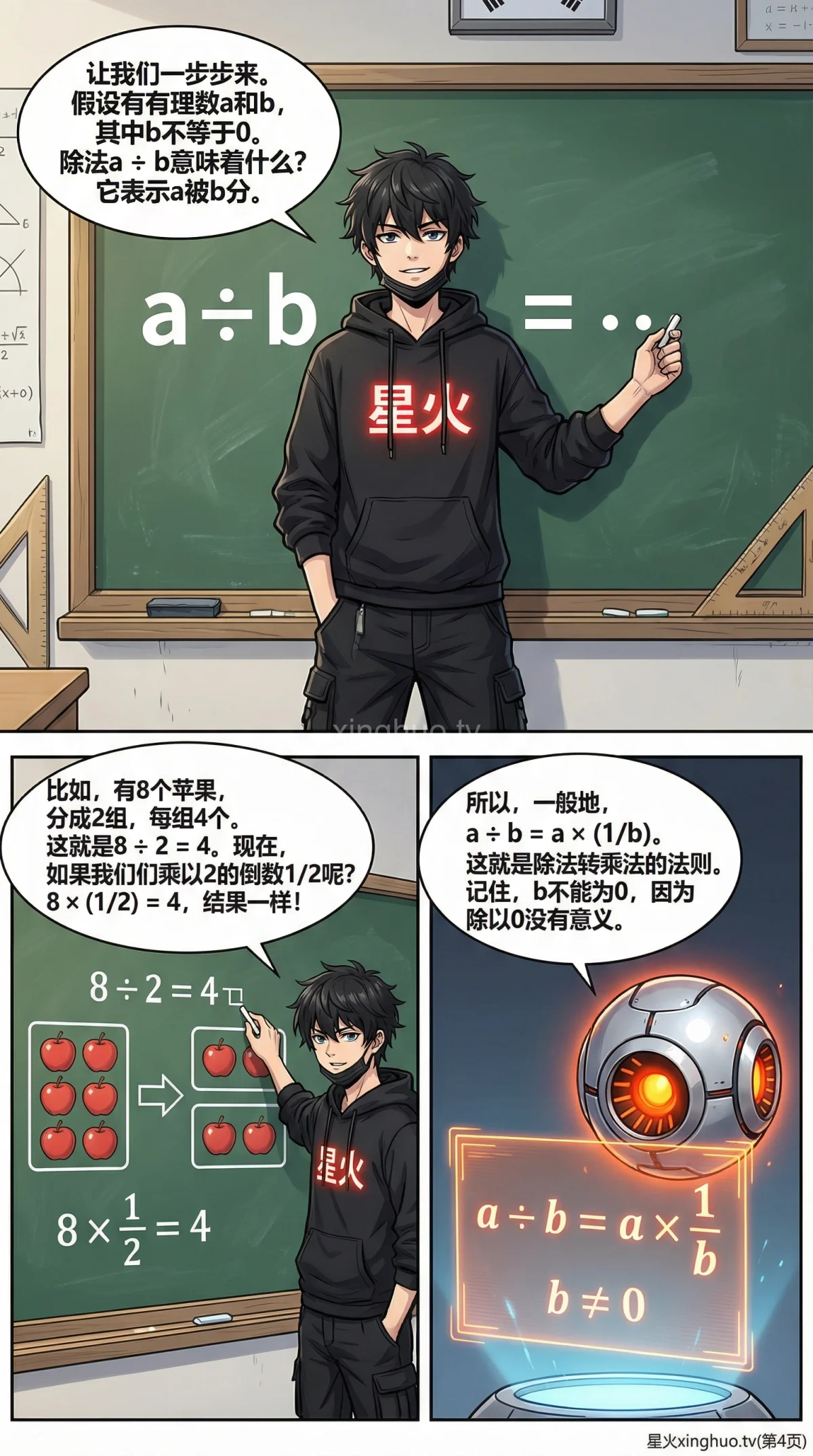 有理数除法法则详解：符号规则、分数运算与例题解析 - 第 4 页