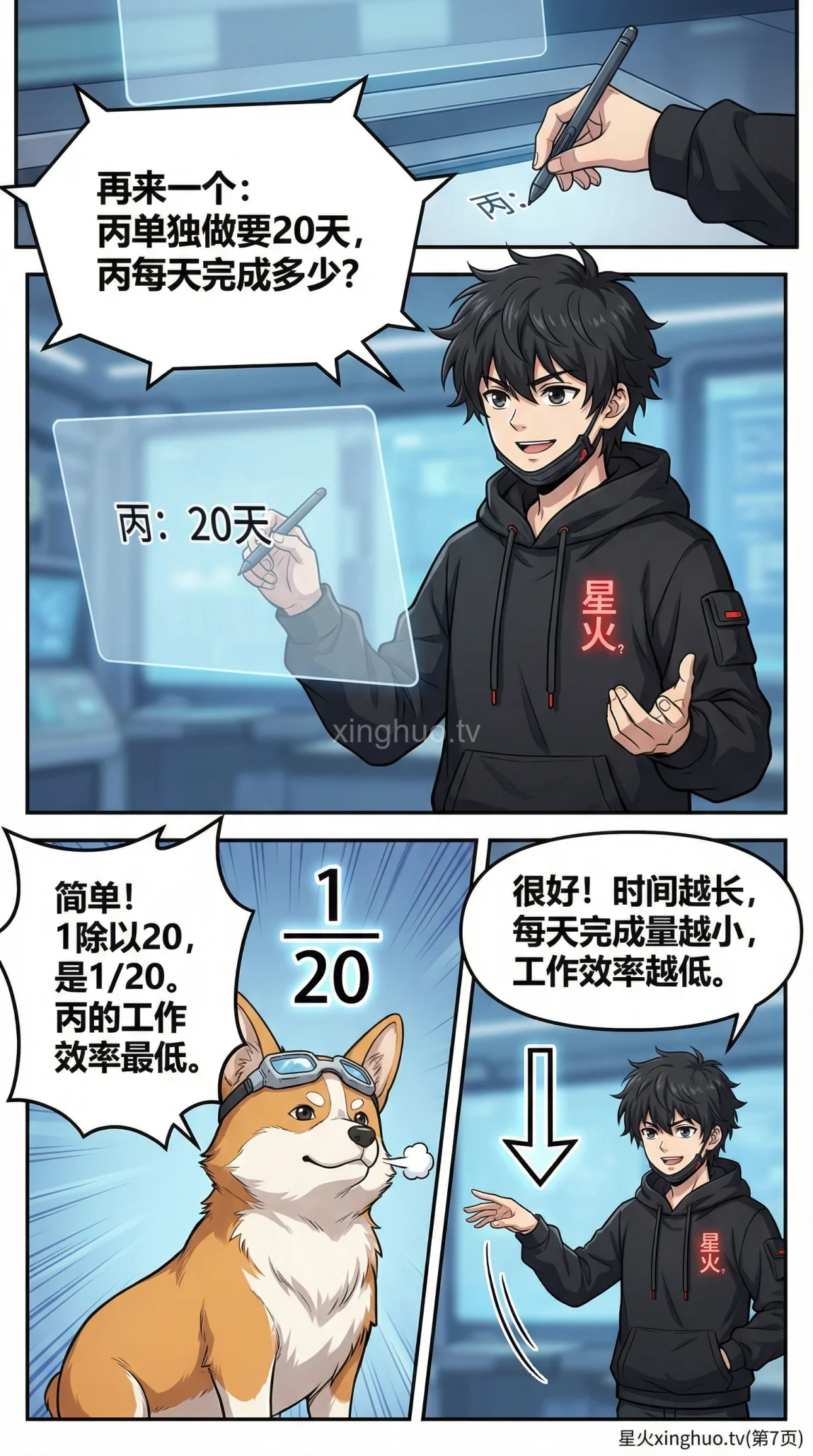 小学数学工程问题详解：单人工作效率与时间计算（含练习题与漫画讲解） - 第 7 页