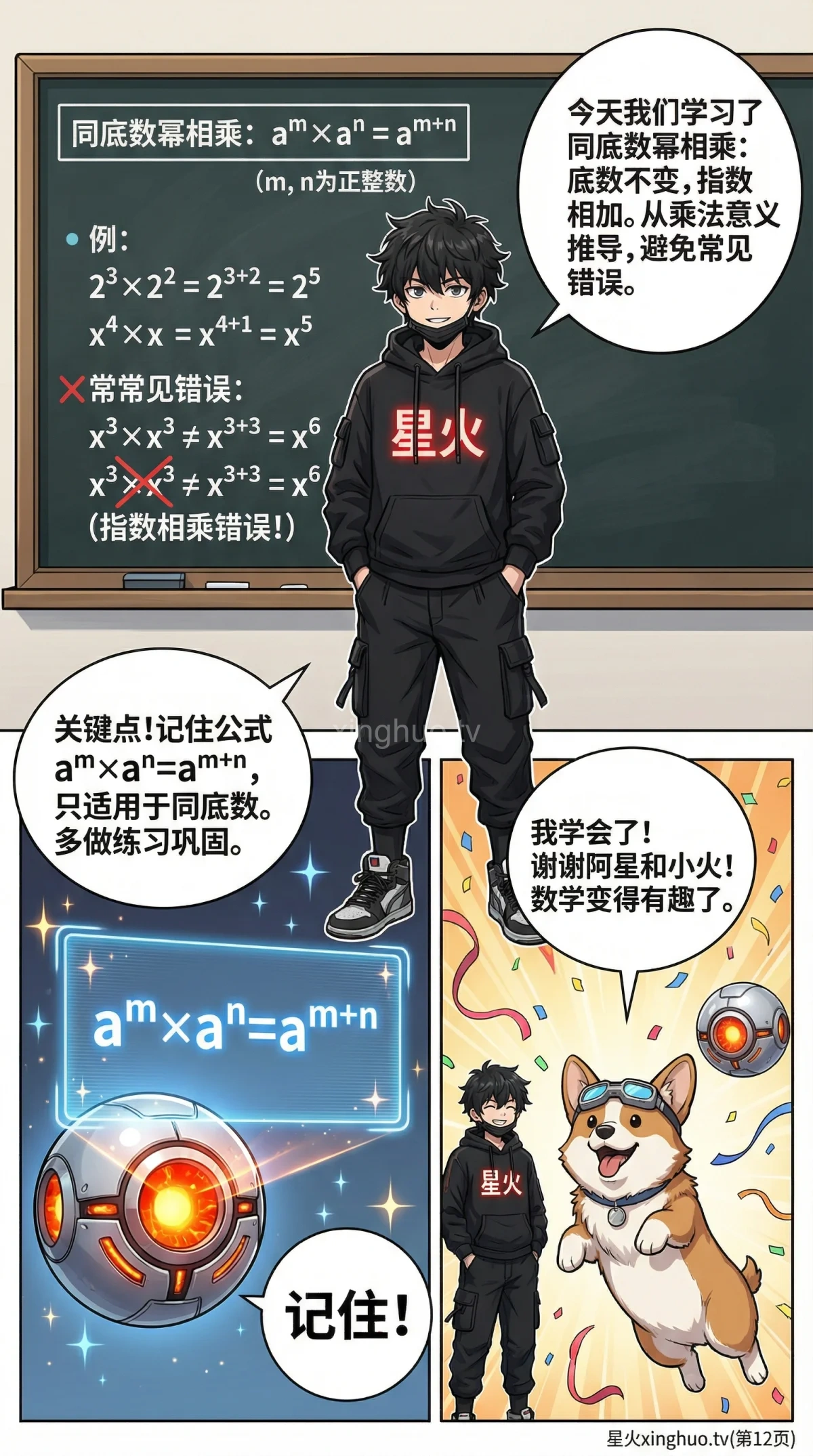 同底数幂相乘法则详解：运算口诀、例题与易错点 - 第 12 页