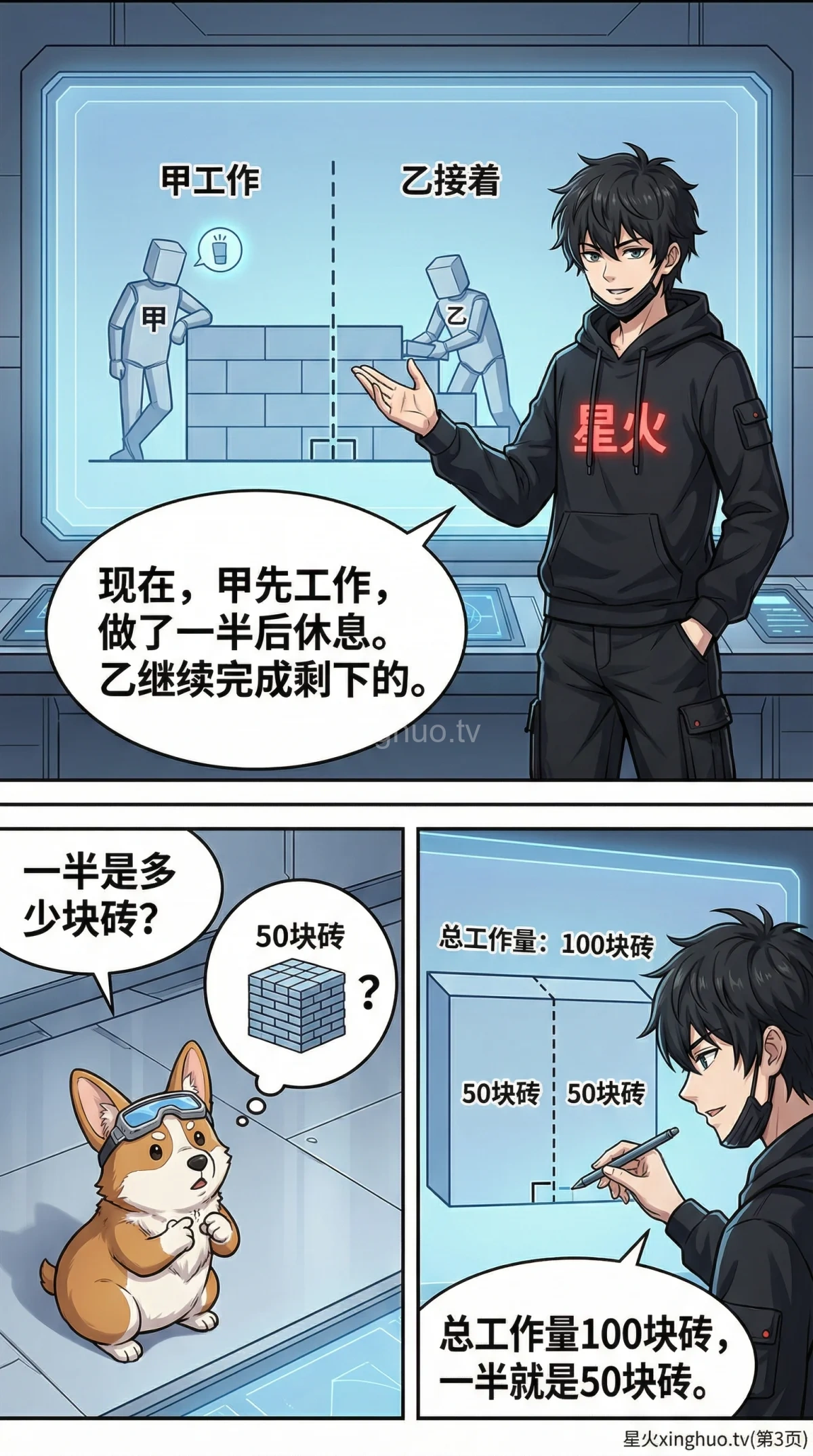 小学数学工程问题：中途休息时间计算步骤与例题详解 - 第 3 页