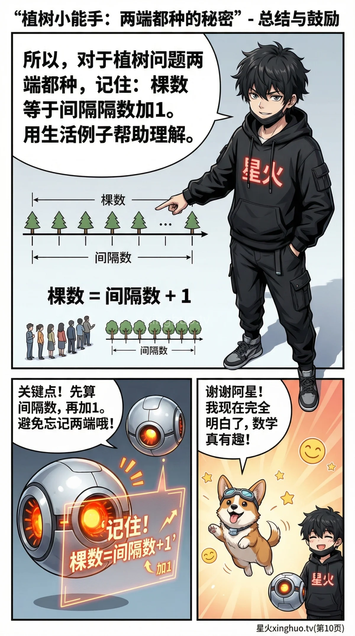 植树问题两端都种：公式推导、解题步骤与练习题详解 - 第 10 页