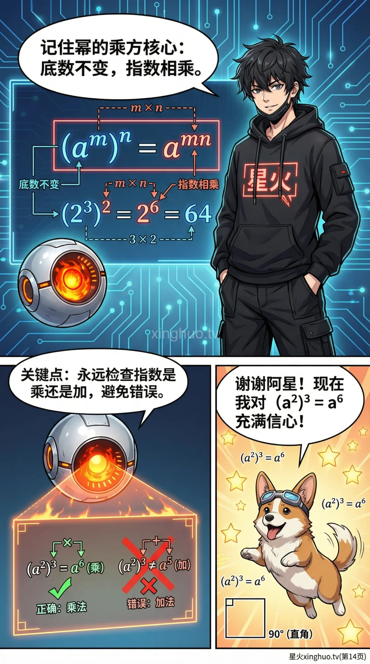 幂的乘方运算详解：法则、例题与常见错误解析 - 第 14 页