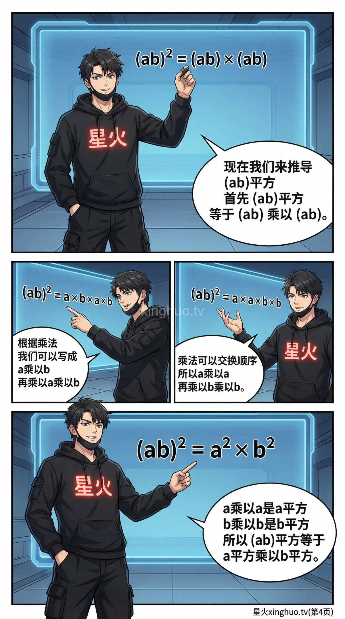 积的乘方法则详解：公式推导、例题与练习题（幂的运算） - 第 4 页