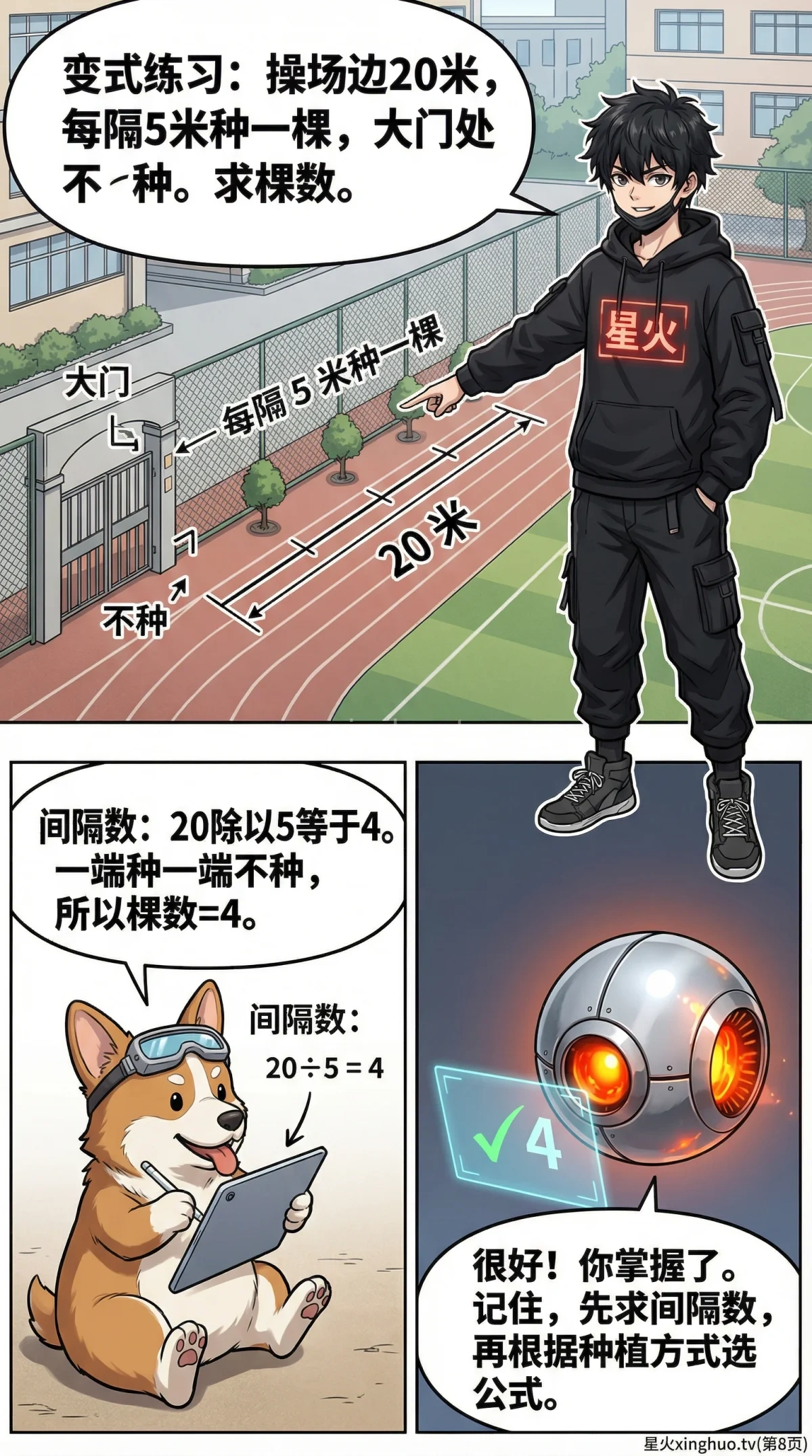 植树问题详解：一端种一端不种 | 核心公式与例题解析 - 第 8 页