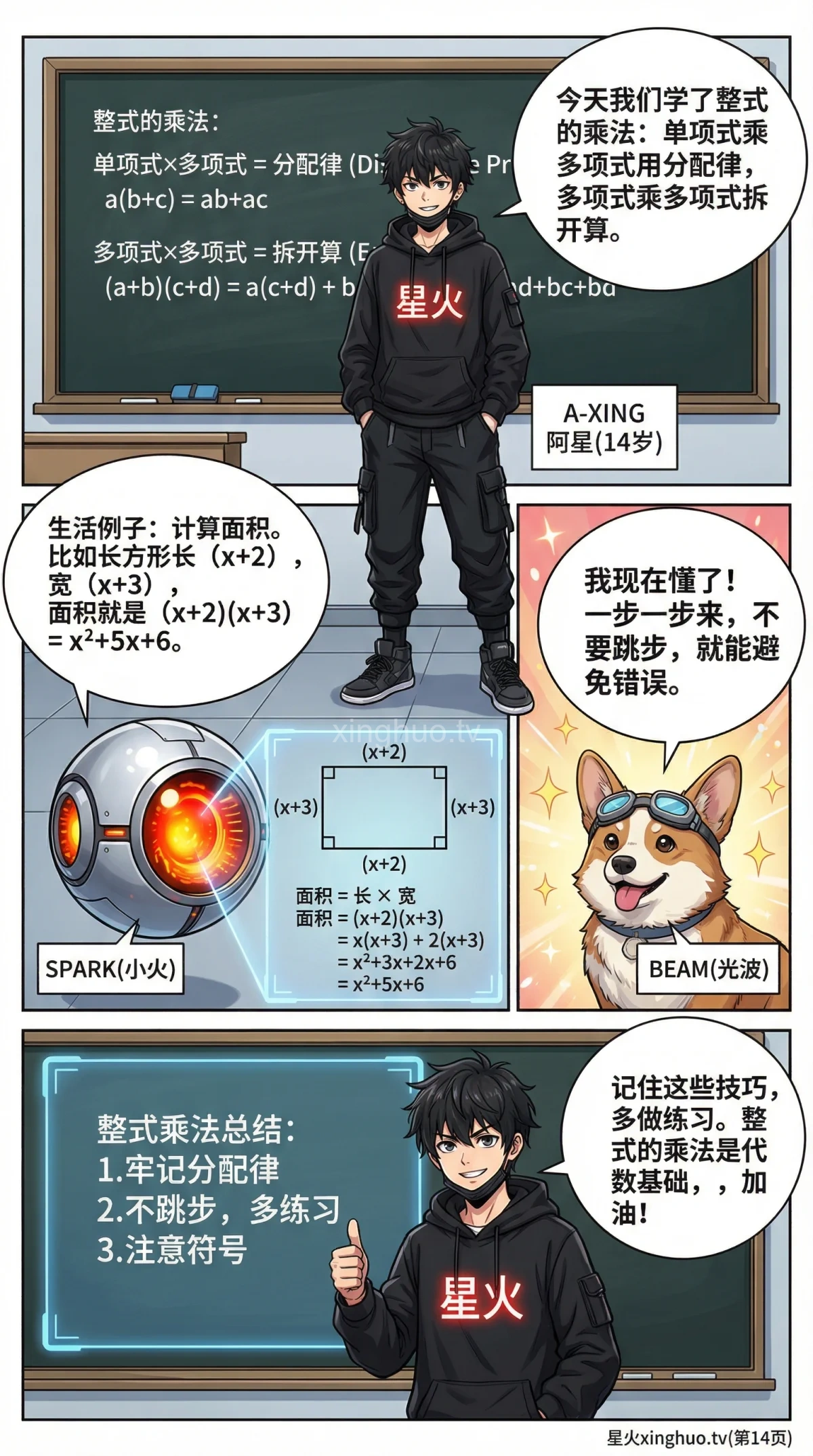 整式的乘法详解：单项式与多项式乘法法则及例题解析 - 第 14 页