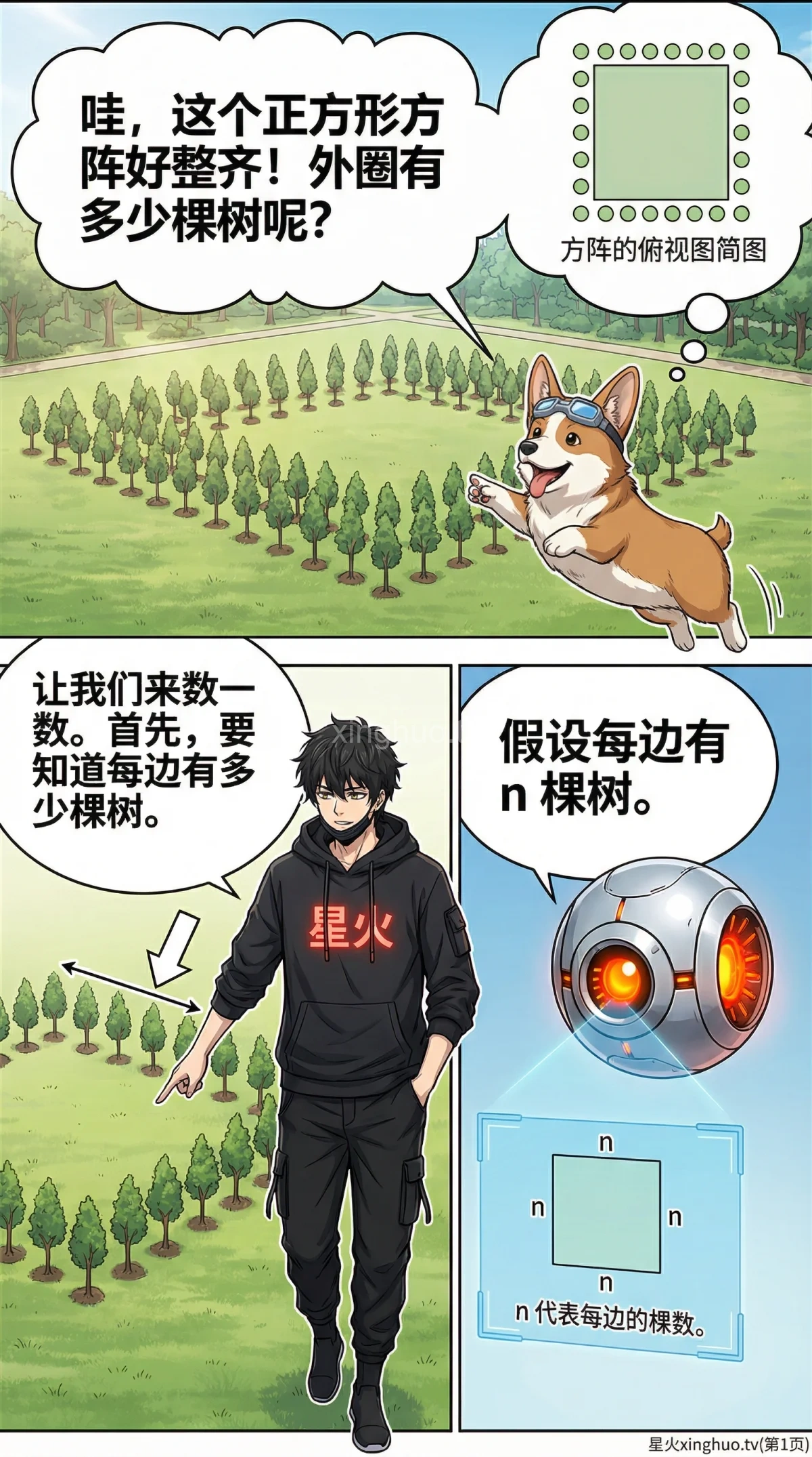 方阵植树问题详解：核心公式、例题与解题技巧 | 小学数学应用题 - 第 1 页