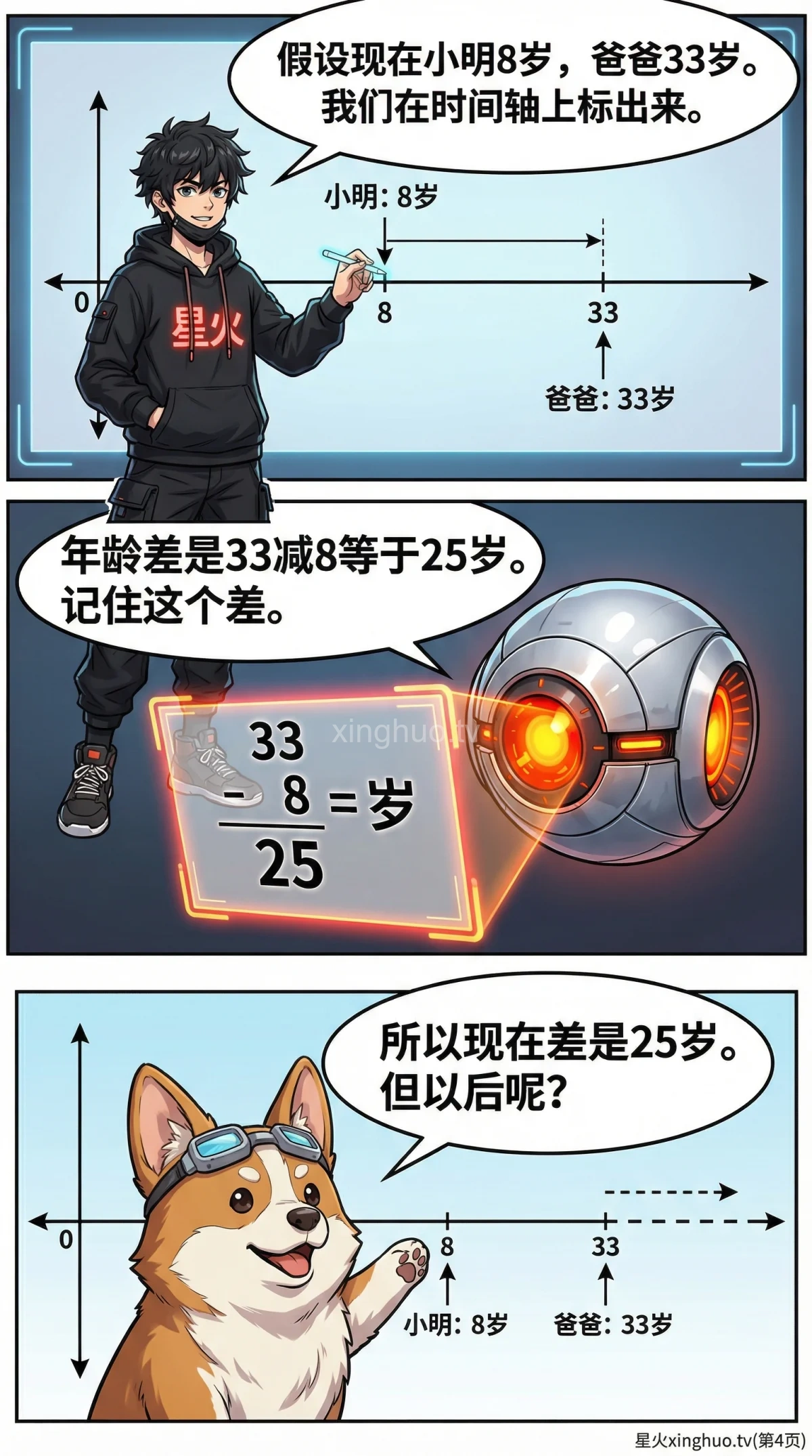 小学数学年龄问题详解：年龄差不变原理、解题技巧与练习题 - 第 4 页