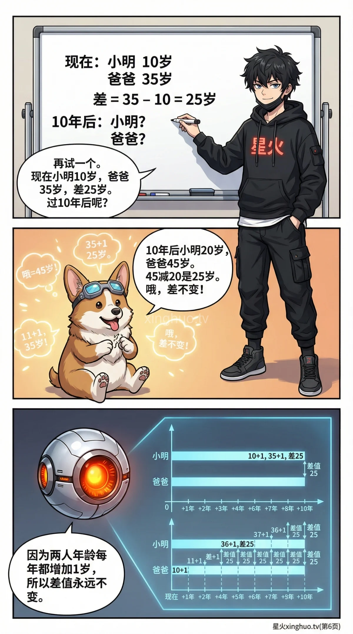 小学数学年龄问题详解：年龄差不变原理、解题技巧与练习题 - 第 6 页