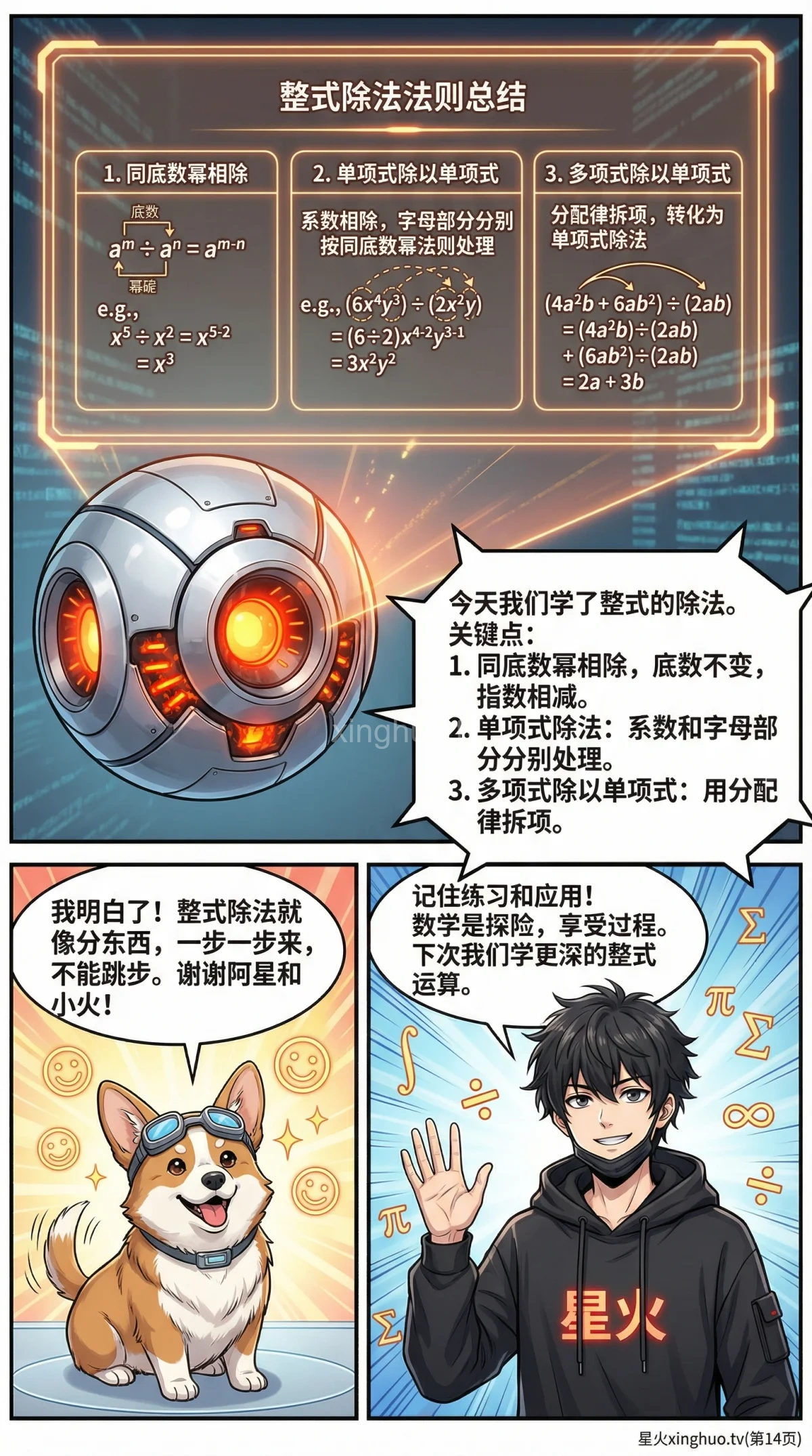 整式的除法详解：多项式除法步骤与例题解析 | 初中数学 - 第 14 页