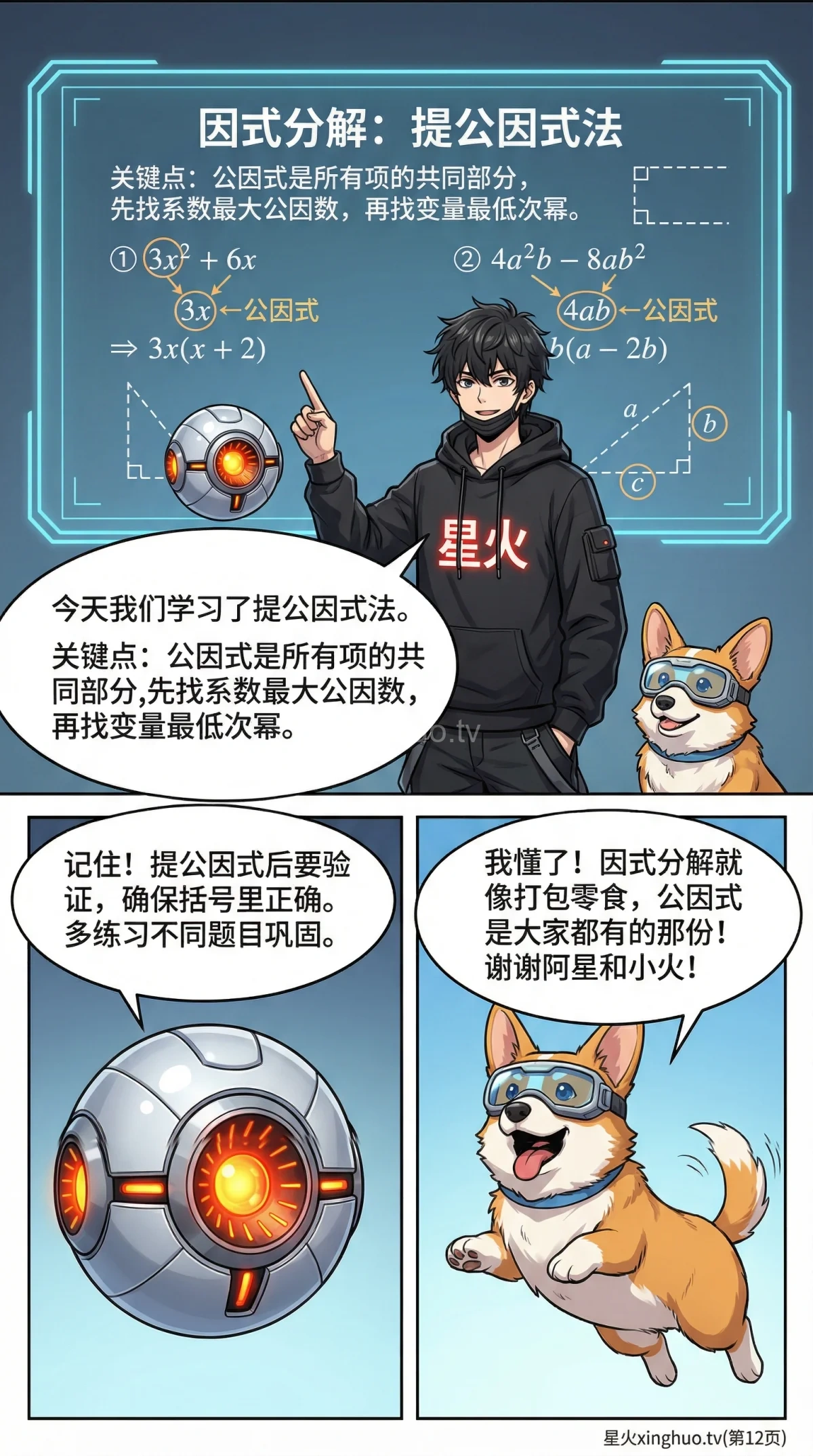 提公因式法详解：步骤、例题与常见错误 | 初中数学因式分解 - 第 12 页