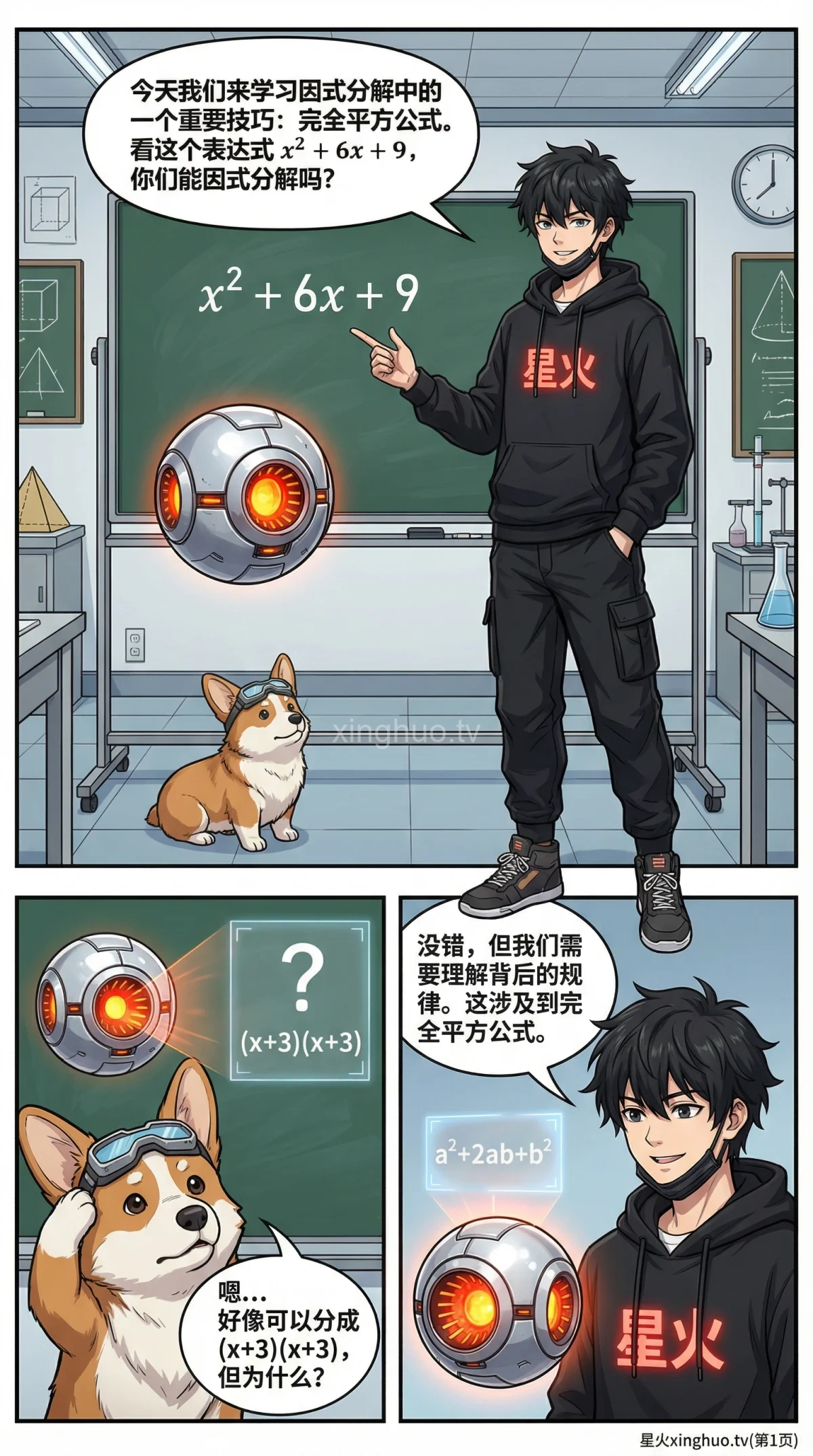 完全平方公式因式分解：概念、例题与解题技巧详解 - 第 1 页