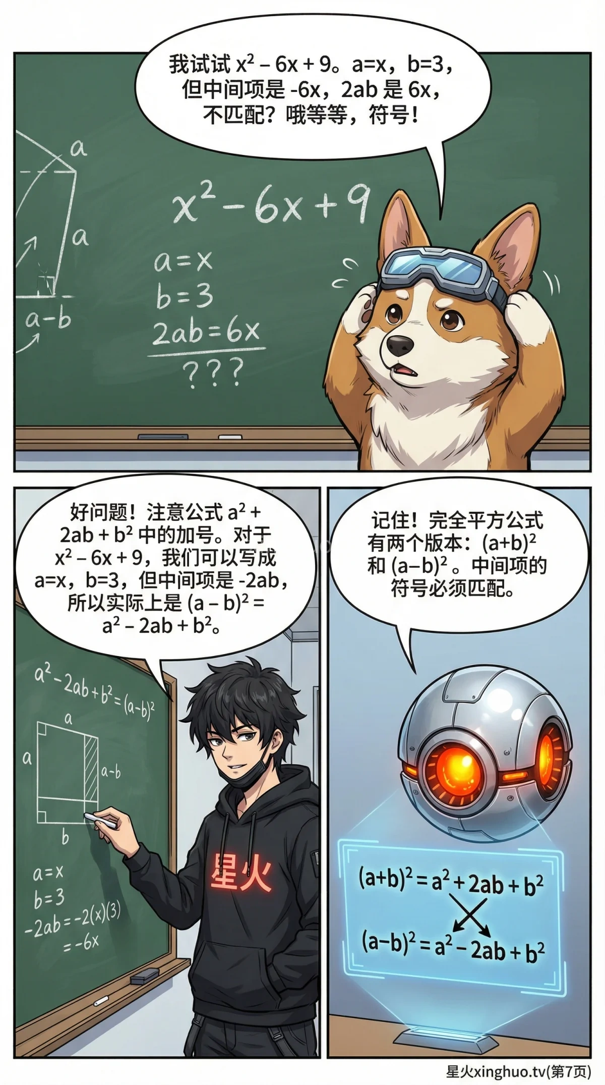 完全平方公式因式分解：概念、例题与解题技巧详解 - 第 7 页