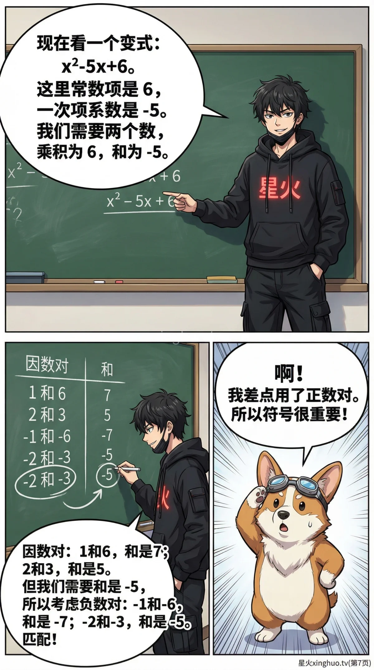 十字相乘法因式分解详解：二次三项式例题与步骤解析 - 第 7 页