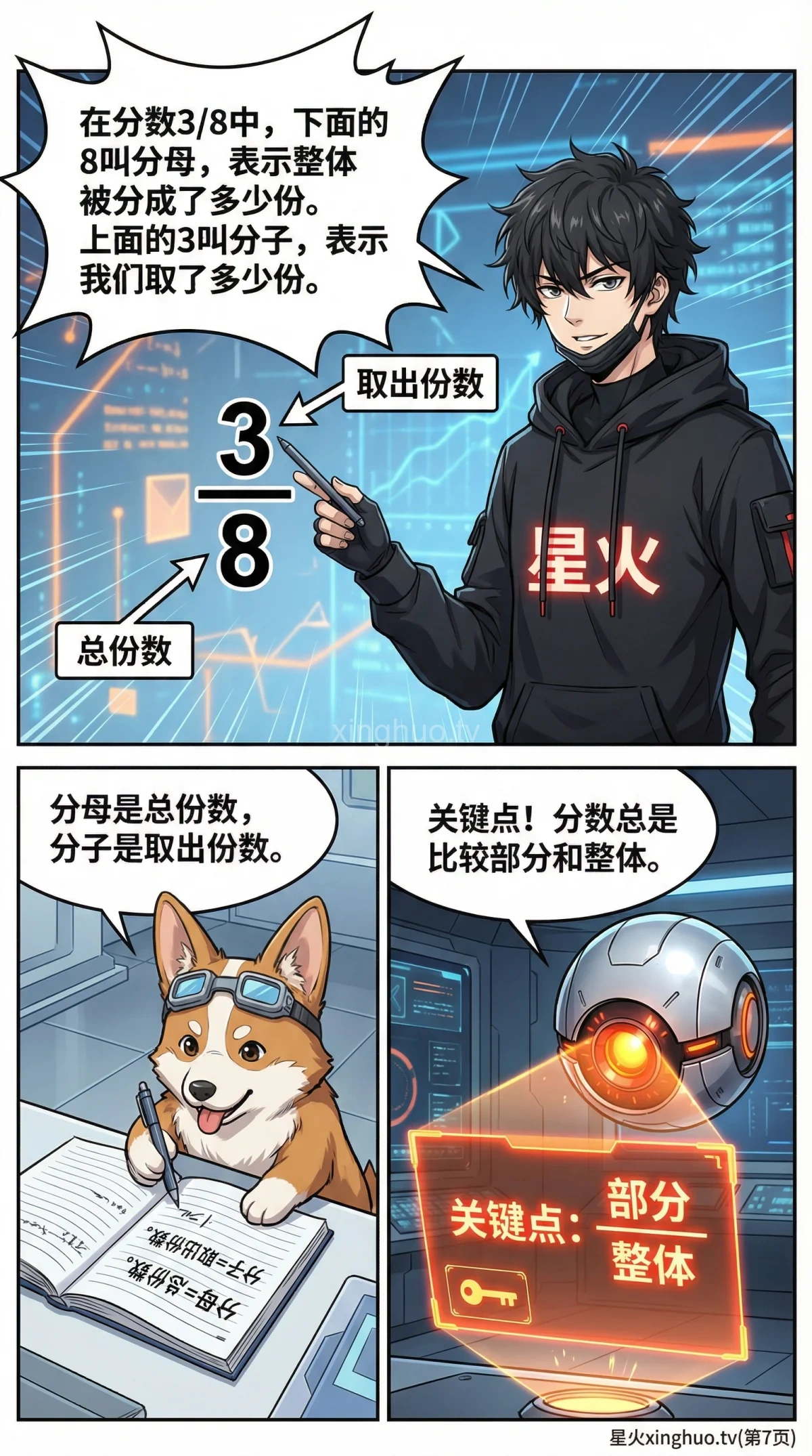 分数的意义详解：概念、部分与整体关系及实例解析 | 小学数学 - 第 7 页