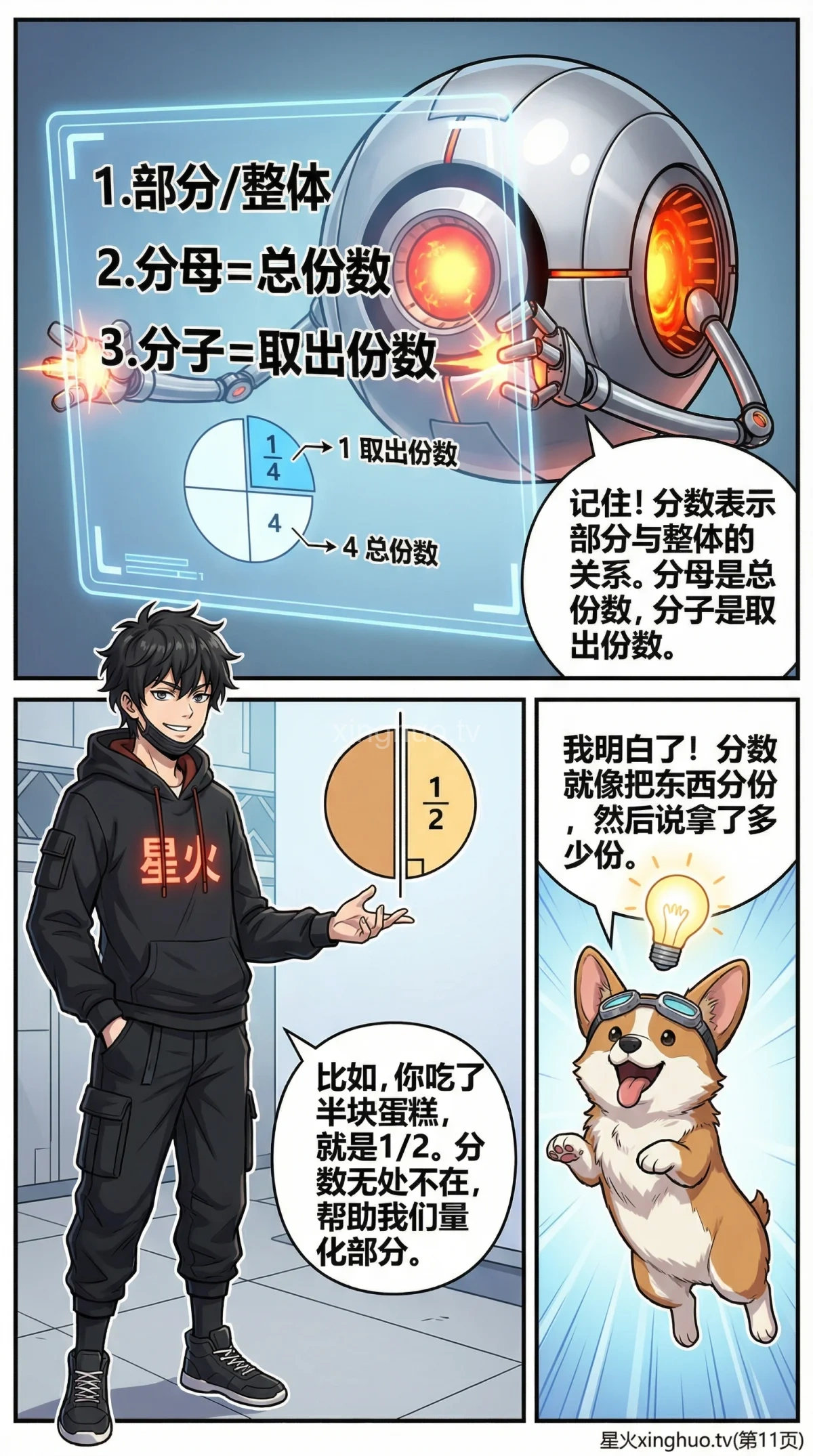 分数的意义详解：概念、部分与整体关系及实例解析 | 小学数学 - 第 11 页