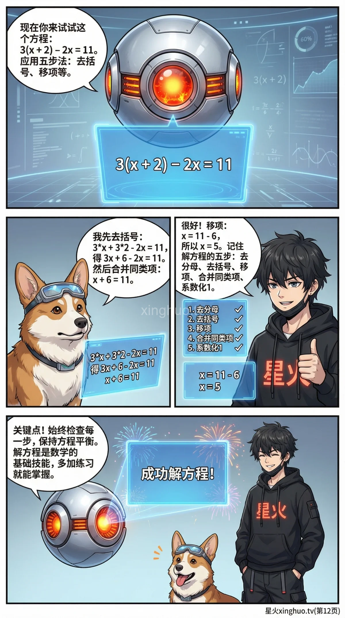 一元一次方程解法详解：步骤、例题与常见错误分析 - 第 12 页