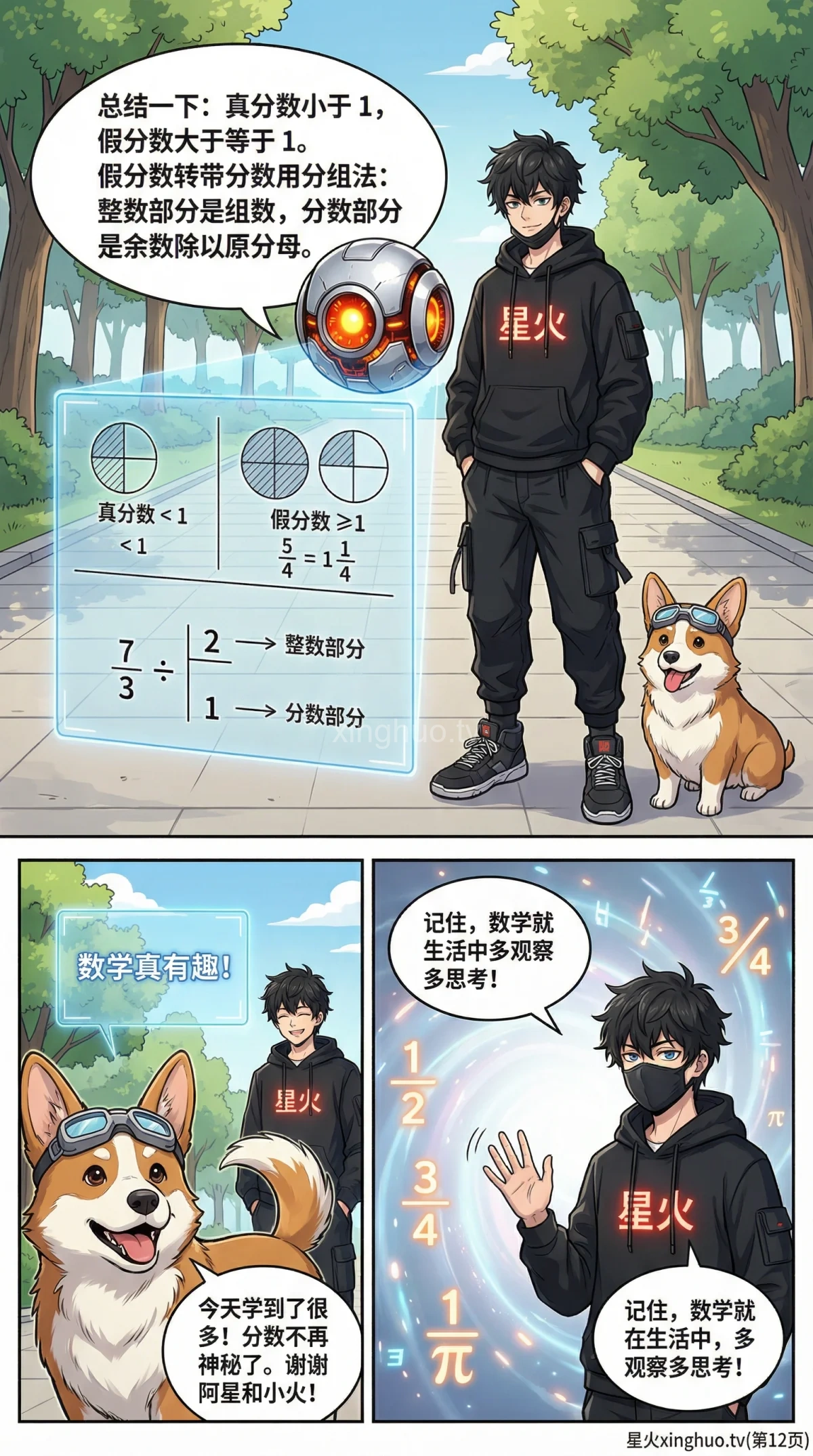 真分数与假分数的区别与转换详解 | 附练习题与概念辨析 - 第 12 页