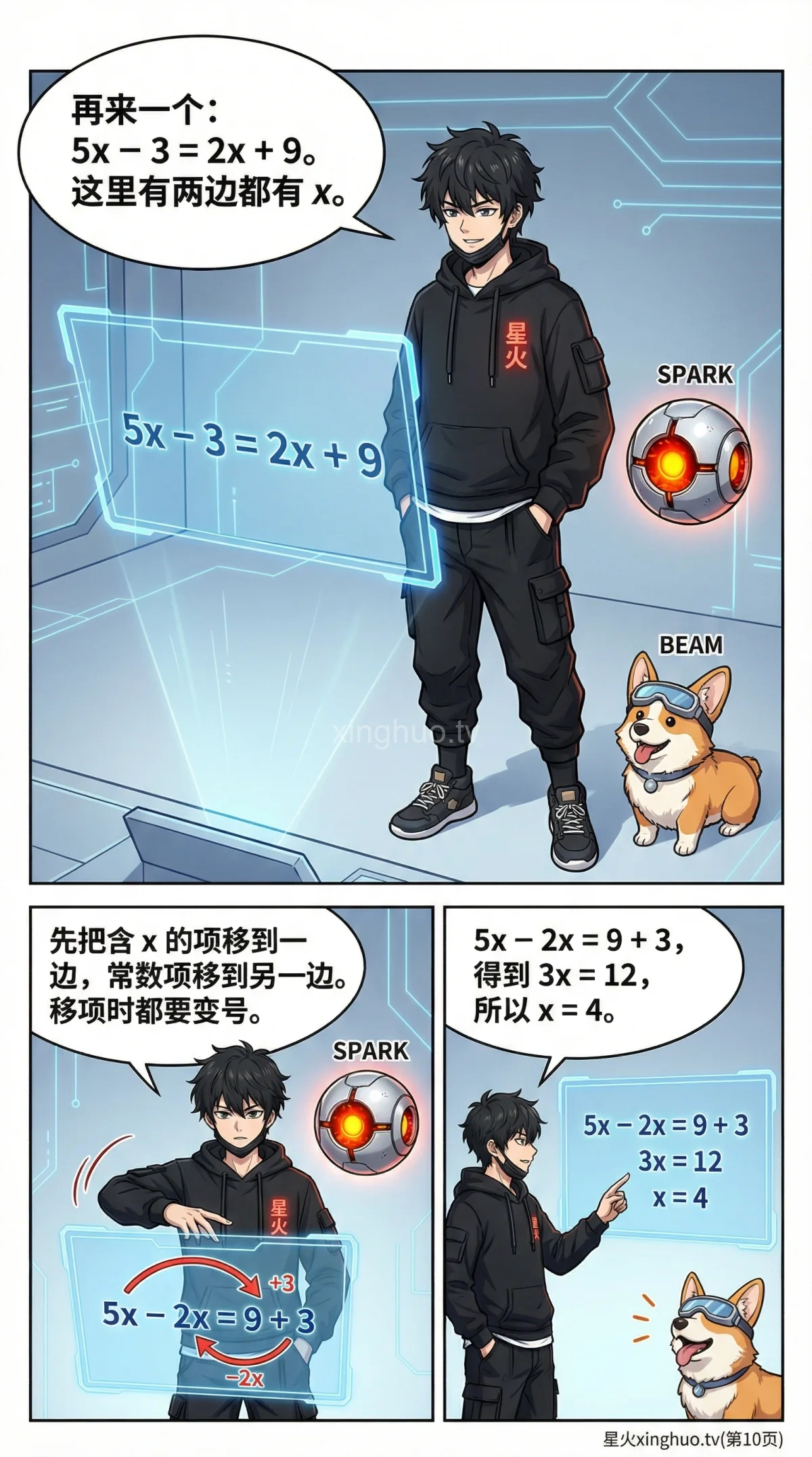 一元一次方程移项法则详解：步骤、例题与常见错误 - 第 10 页