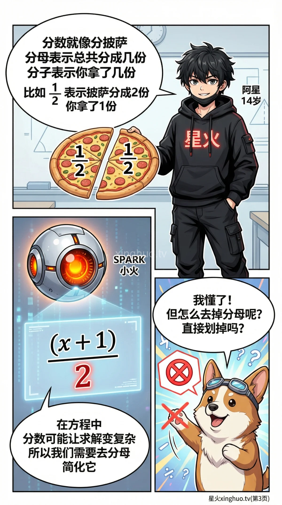 一元一次方程去分母：步骤详解与例题解析 | 初中数学 - 第 3 页