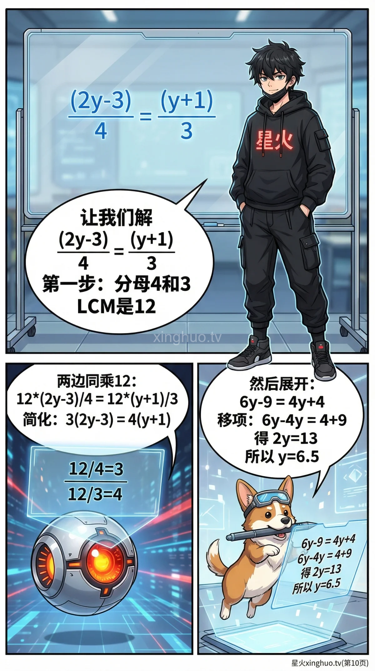 一元一次方程去分母：步骤详解与例题解析 | 初中数学 - 第 10 页