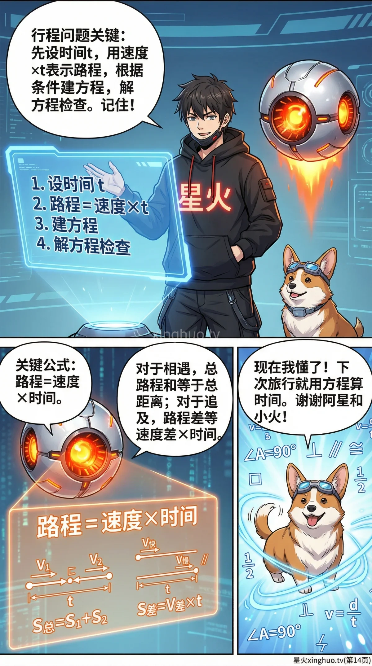 行程问题方程解法详解：速度时间距离公式与应用题步骤 - 第 14 页