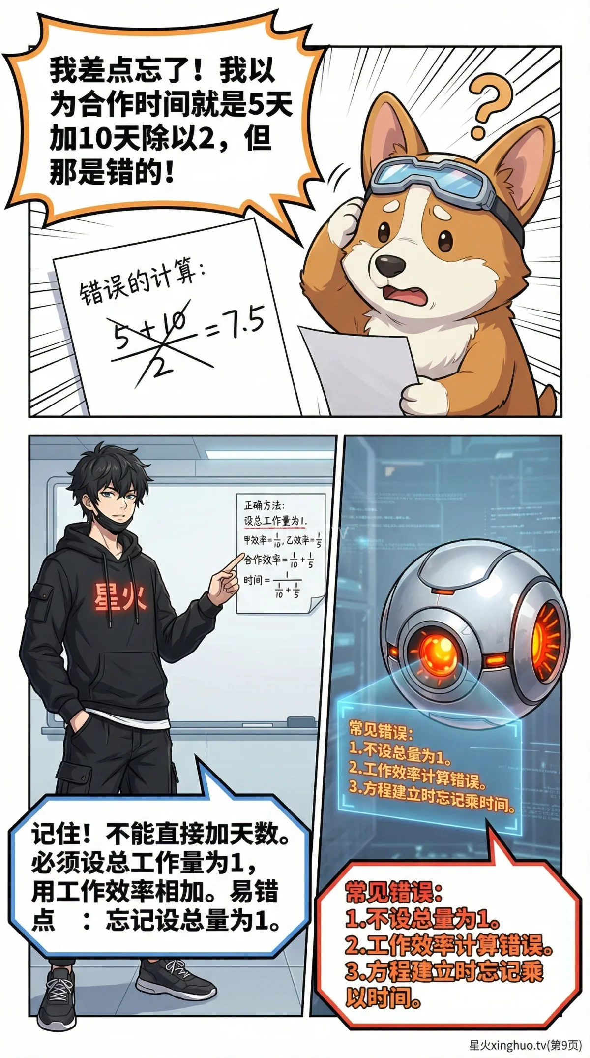 工程问题方程解法详解：从基础到典型例题（小学数学/初中数学） - 第 9 页