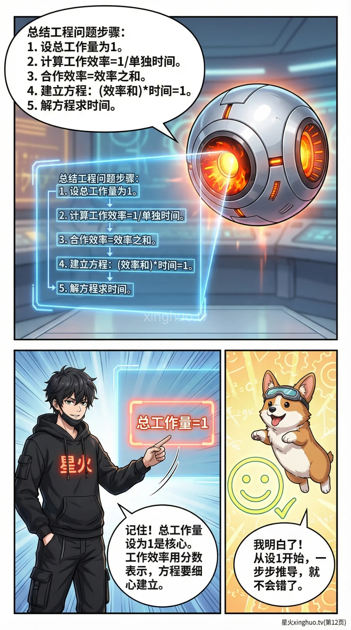 工程问题方程解法详解：从基础到典型例题（小学数学/初中数学） - 第 12 页