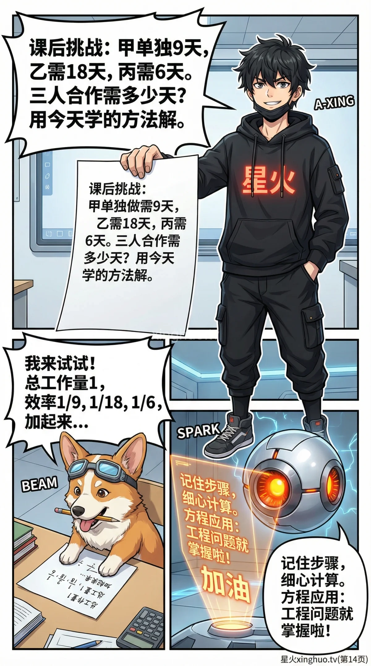 工程问题方程解法详解：从基础到典型例题（小学数学/初中数学） - 第 14 页