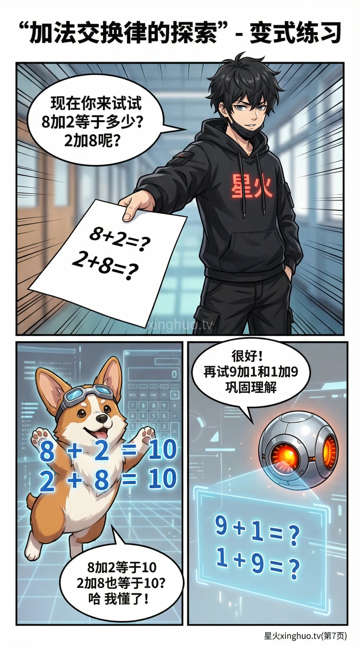 加法交换律详解：概念、漫画图解与练习题（小学数学） - 第 7 页