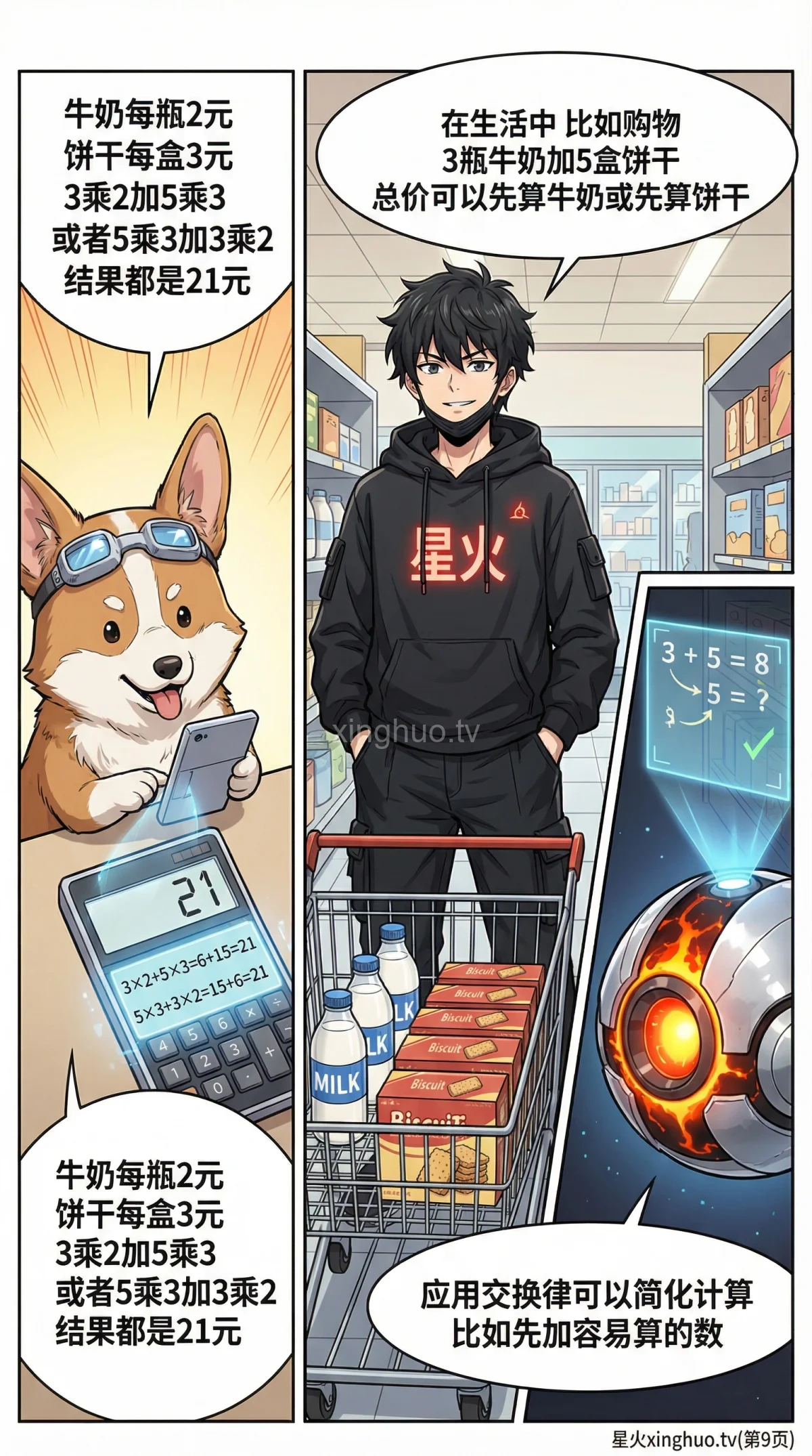 加法交换律详解：概念、漫画图解与练习题（小学数学） - 第 9 页