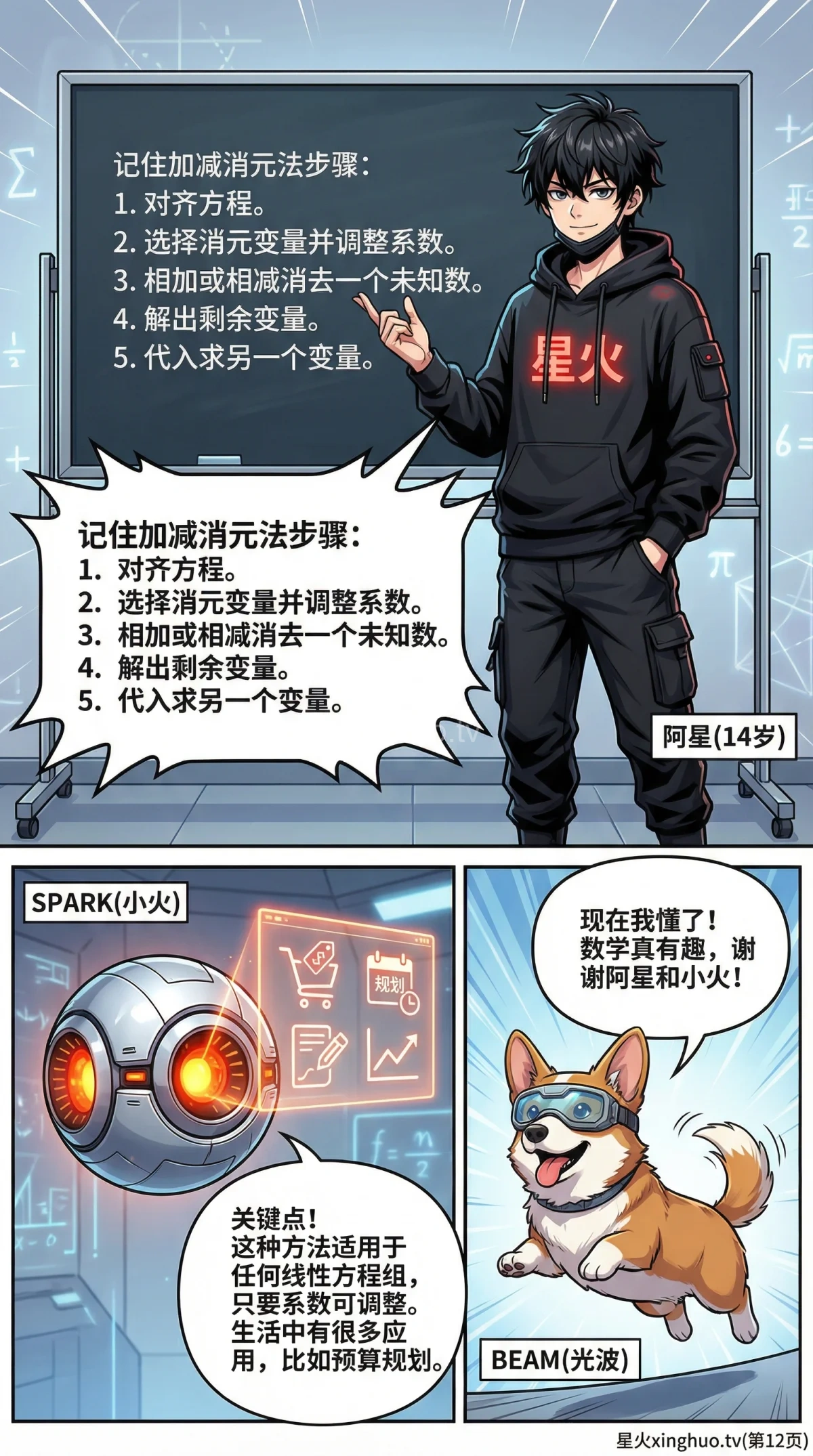 加减消元法解方程组：步骤详解与例题精讲 | 初中数学 - 第 12 页