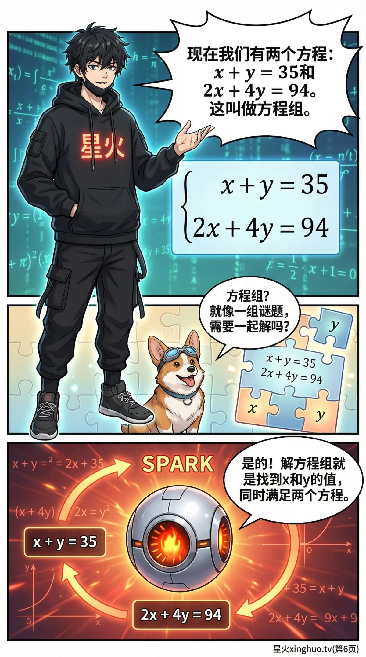 鸡兔同笼问题解法详解：二元一次方程组应用与练习题 | 数学建模教学 - 第 6 页