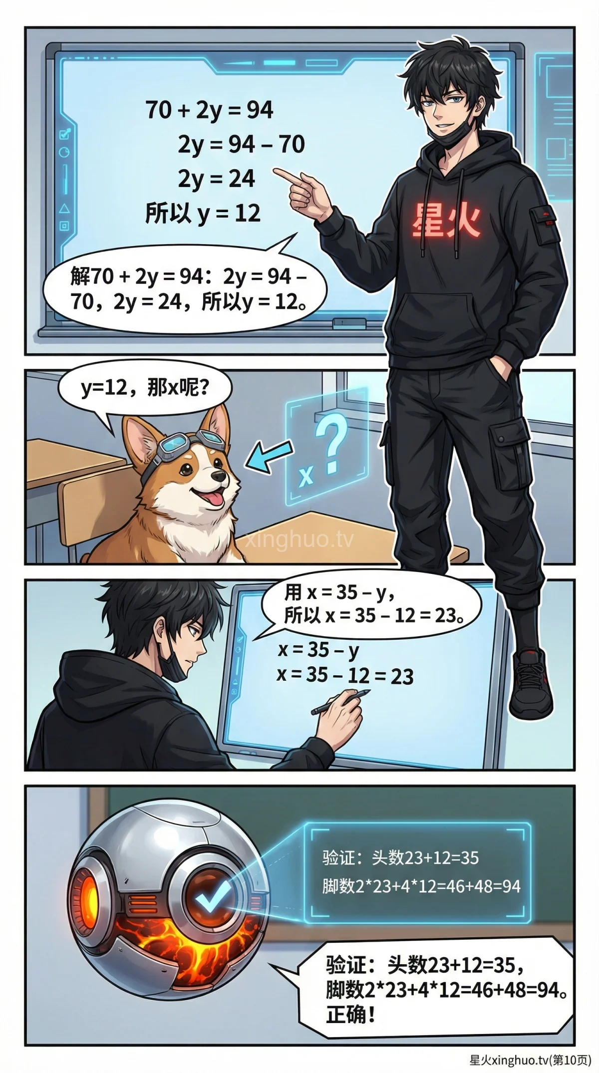 鸡兔同笼问题解法详解：二元一次方程组应用与练习题 | 数学建模教学 - 第 10 页