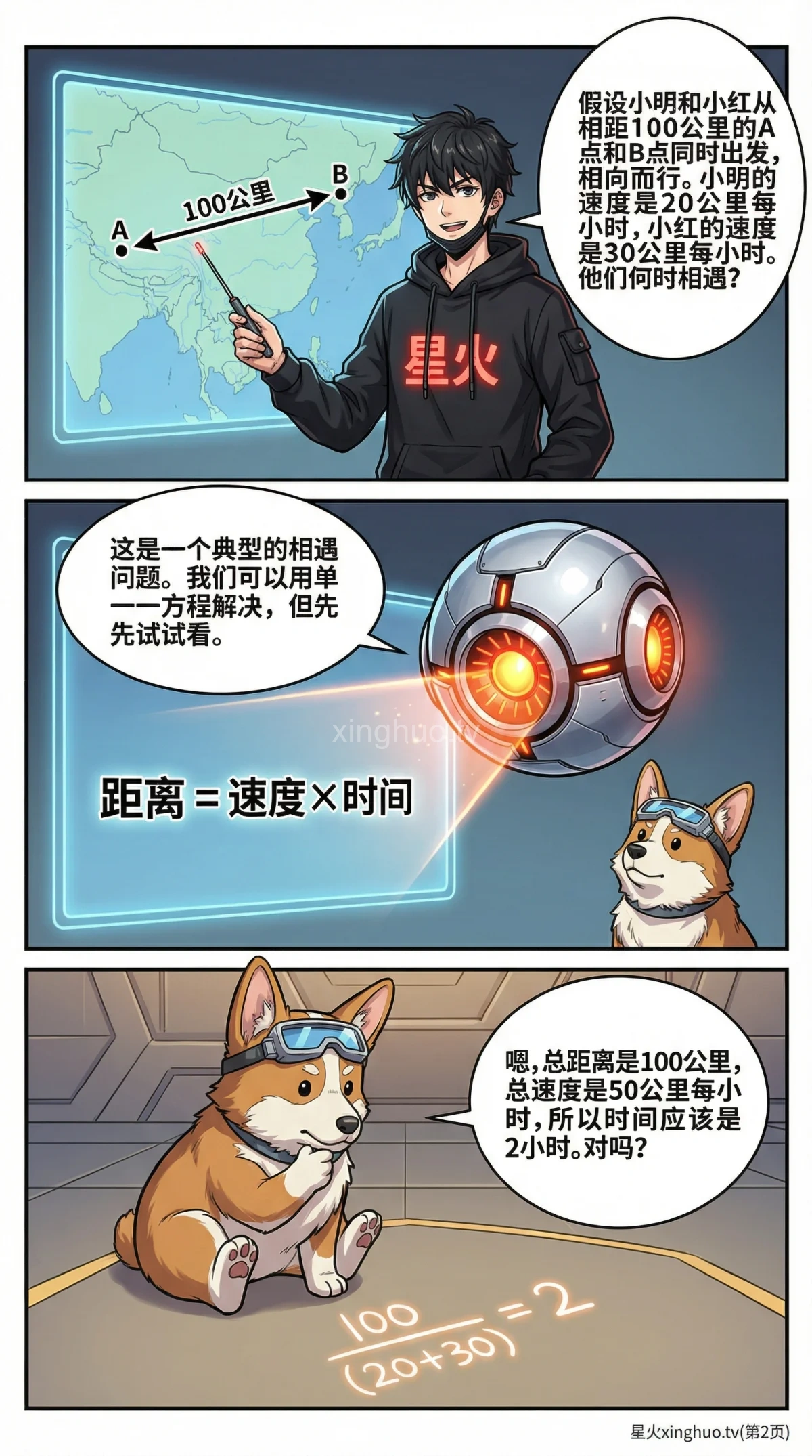 相遇追及问题详解：方程组解法与练习题 | 小学数学/初中数学应用题 - 第 2 页