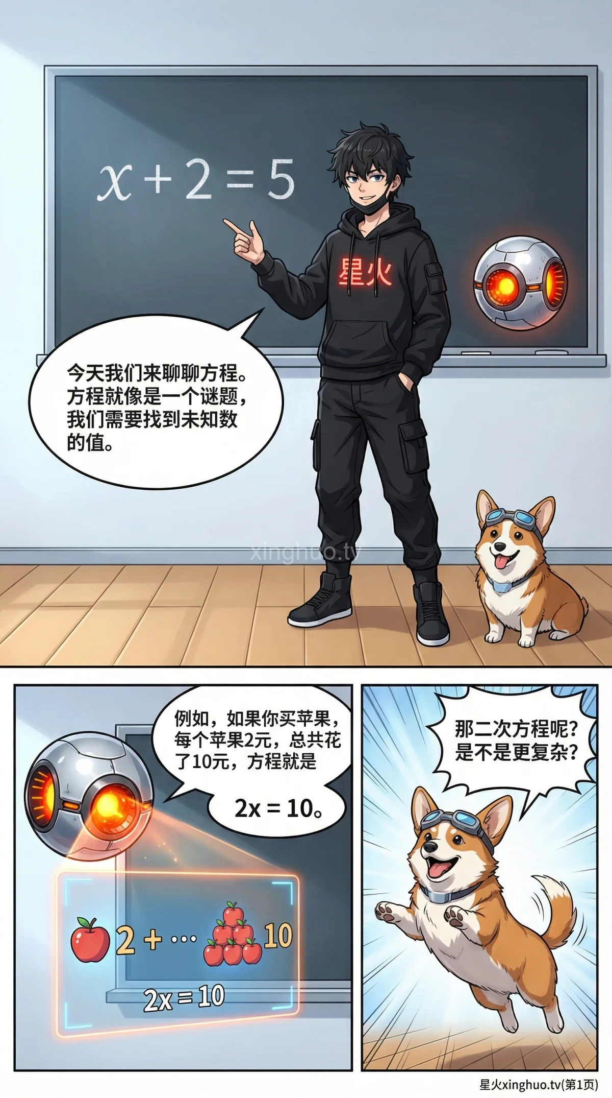 一元二次方程详解：标准形式、识别方法与核心概念 | 漫画教学 - 第 1 页