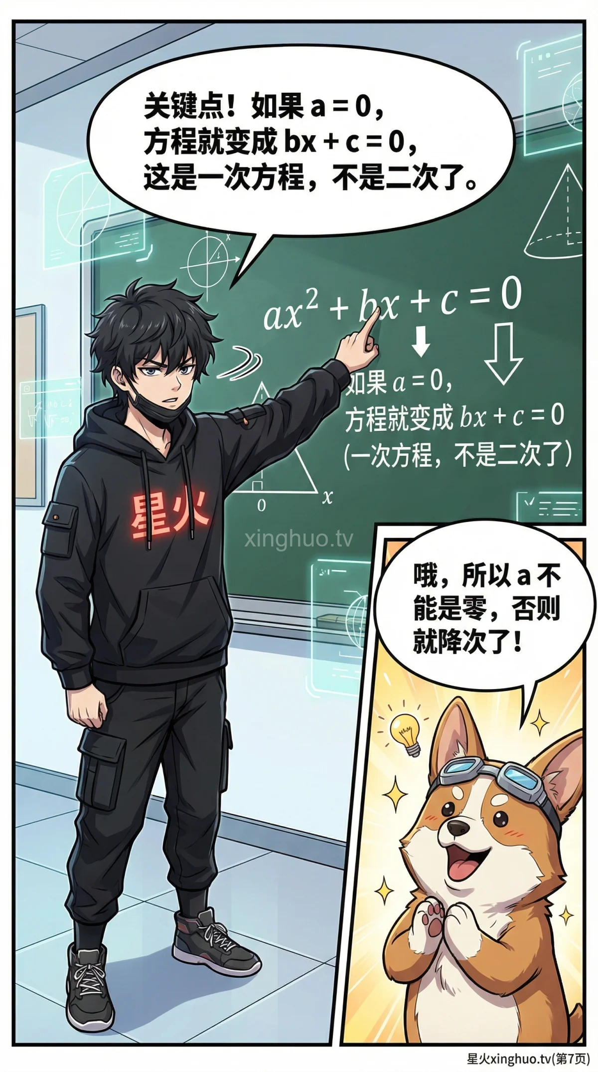 一元二次方程详解：标准形式、识别方法与核心概念 | 漫画教学 - 第 7 页